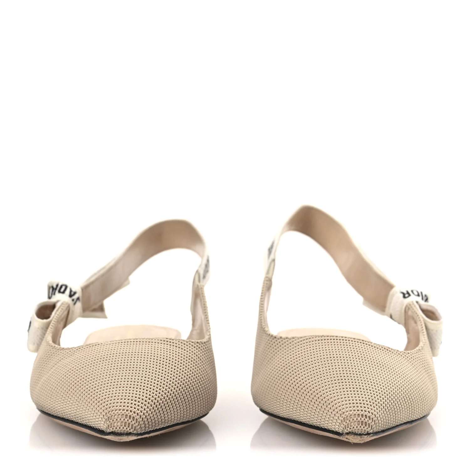 Technical Canvas Ribbon J'Adior Slingback Ballet Flats 38.5 Powder Nude