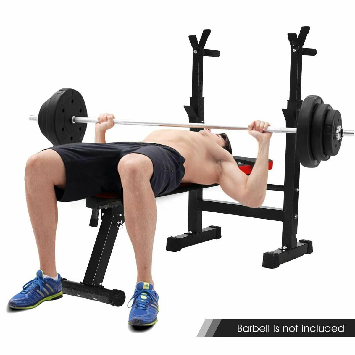 SUGIFT Adjustable Weight Bench with 330 lb. Black/Red