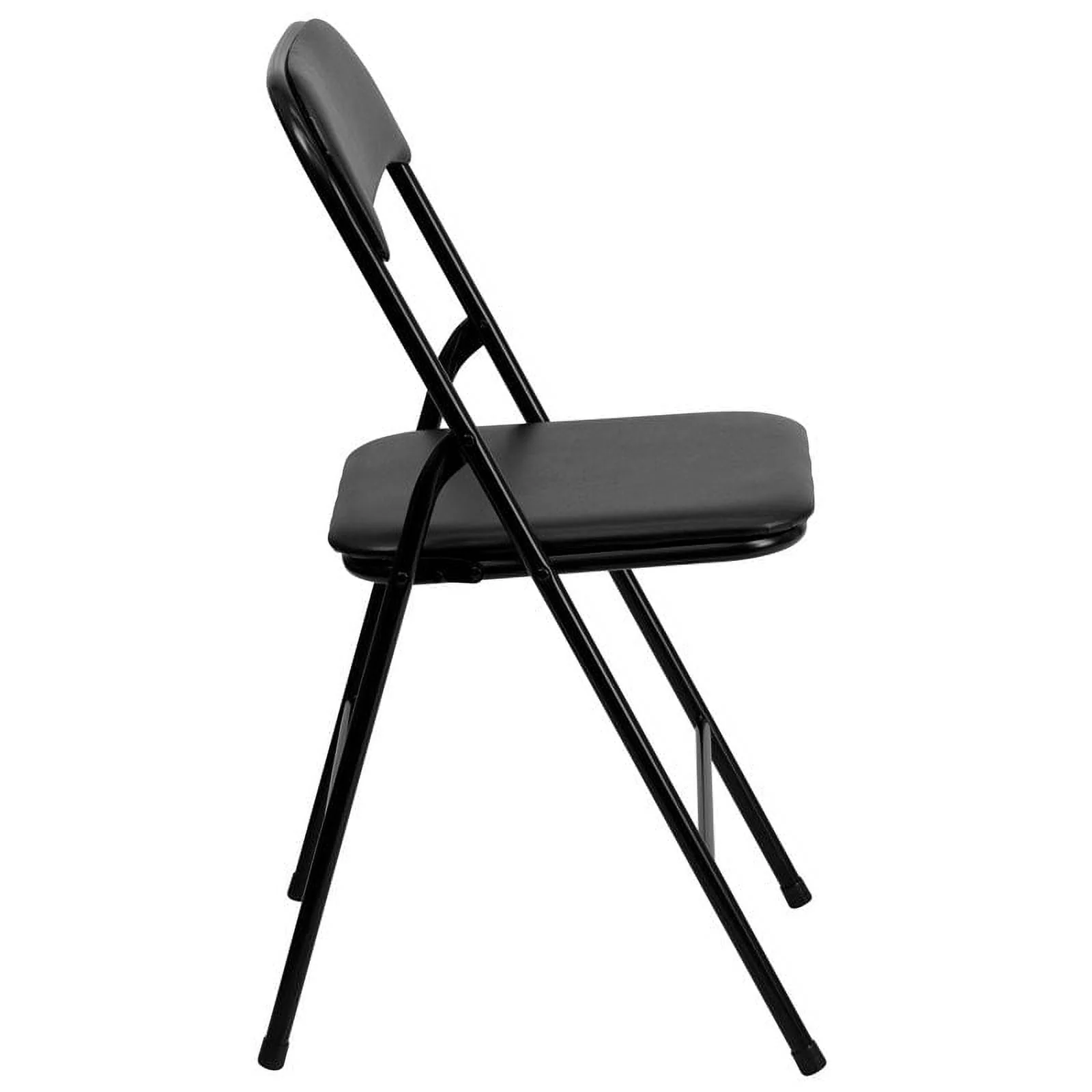 5 Piece Folding Card Dining Table and Chair Set in Black - Image 6