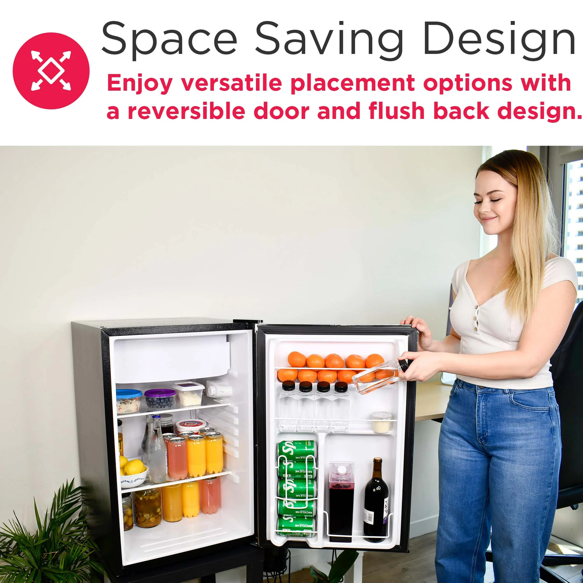 4.5 Cu. Ft. Compact Fridge with Chrome Trim EFR492, Platinum - Image 6