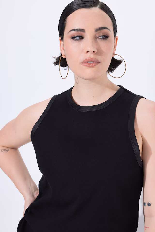 Satin Trim Tank Top