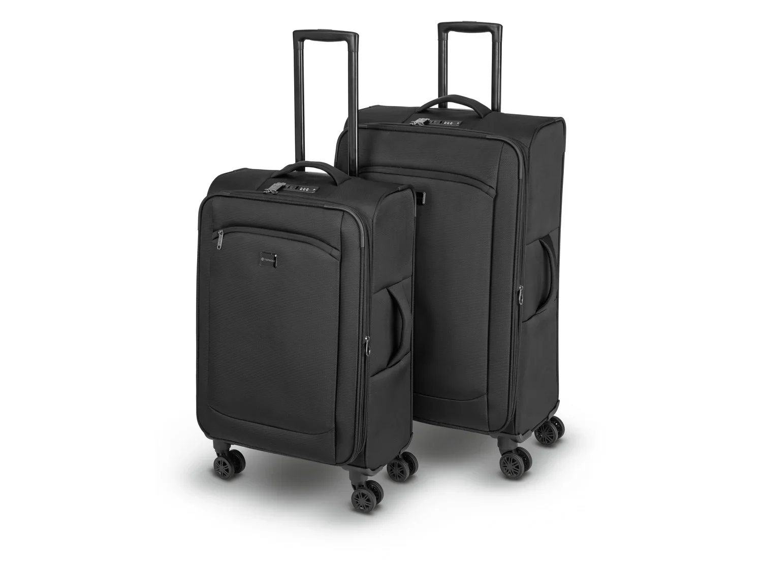 TOPMOVE Set de 2 valises cabine extensibles, 62-69 L et 96-108 L, noir