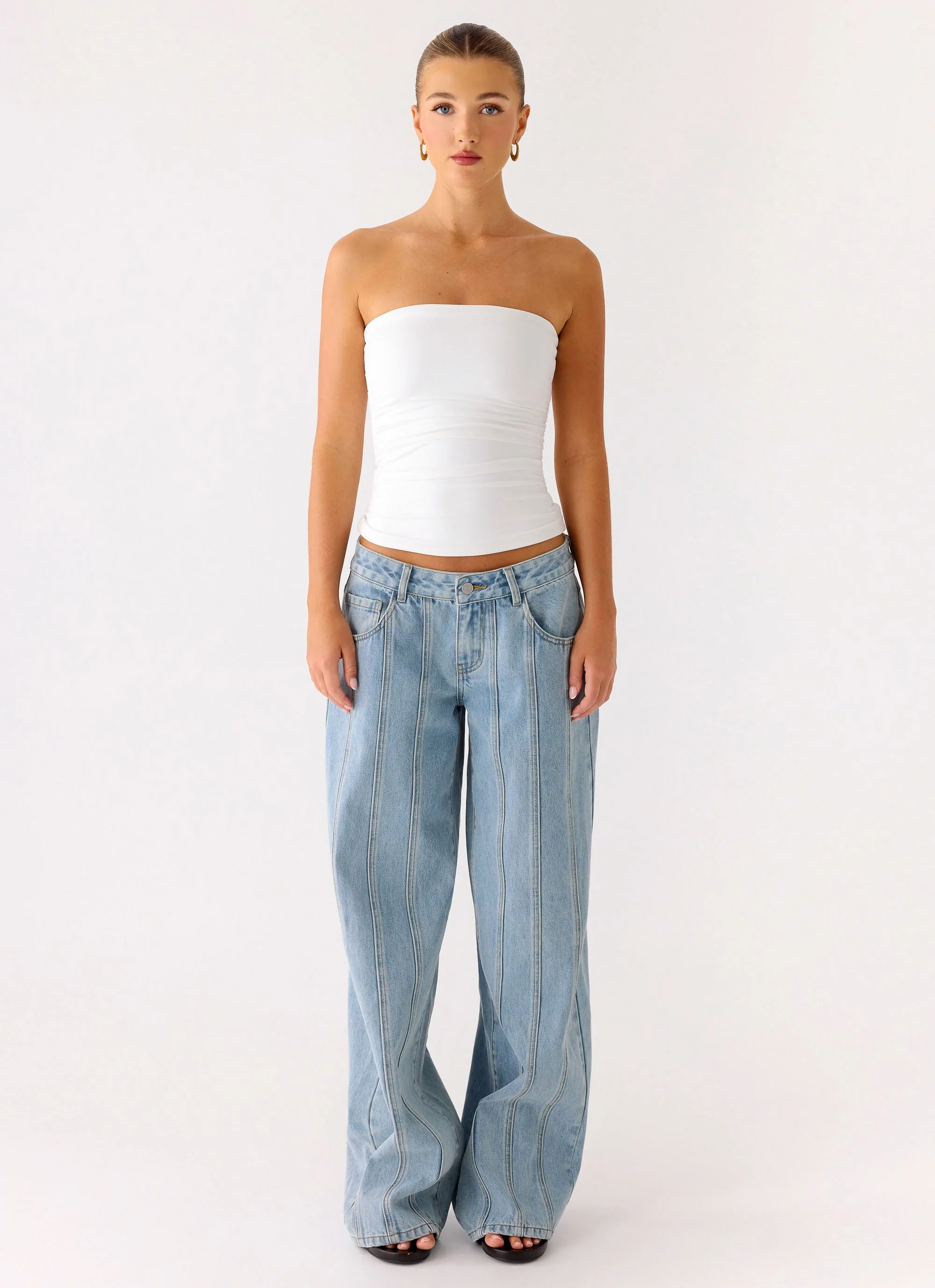 Adrienna Strapless Top - White
