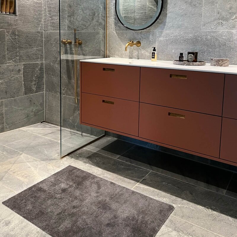 Unicolor gulvmatte 90x60 cm steelgrey