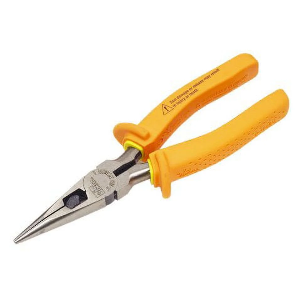 Ideal Long Nose Plier,8-3/4 L,Serrated 35-9038
