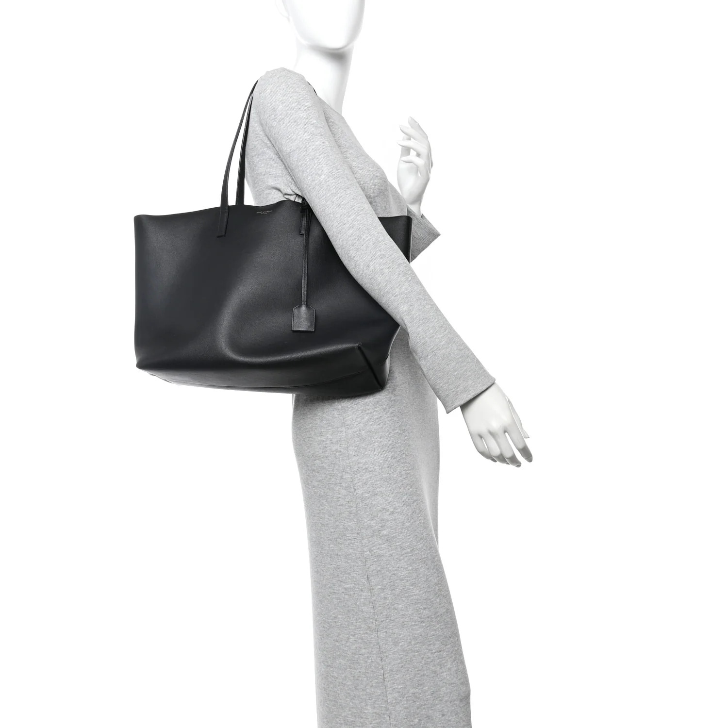 Calfskin Large Shopping Tote Black
