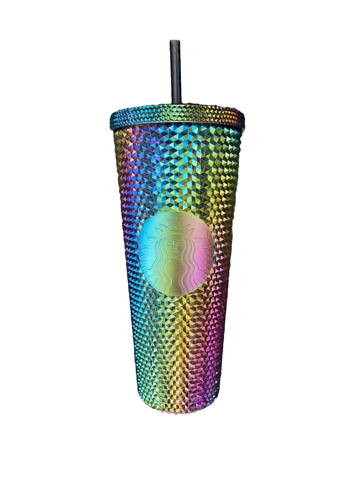 Starbucks Satrbucks Limited Edition Studded Oil Slick Rainbow Iridescent Tumbler Fall 2023 Venti 24 oz