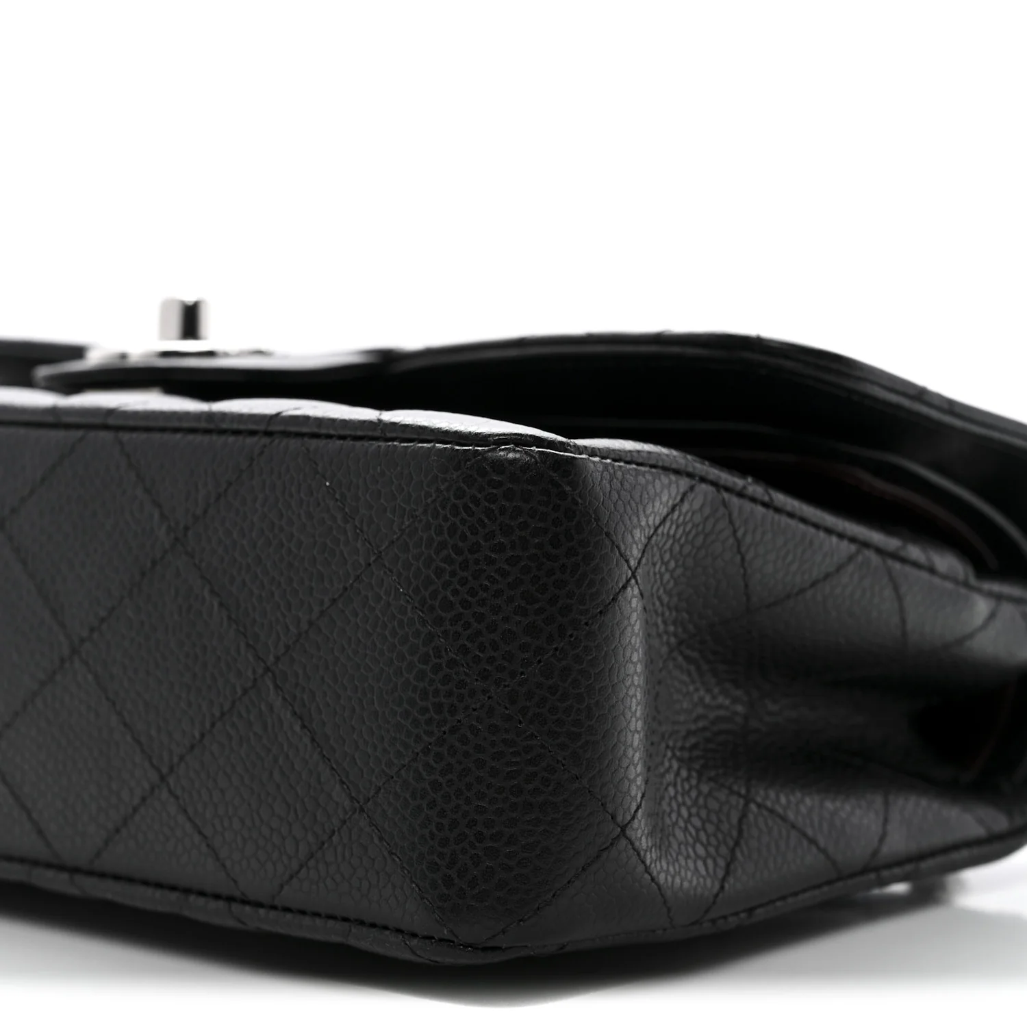 Caviar Quilted Small Double Flap Black