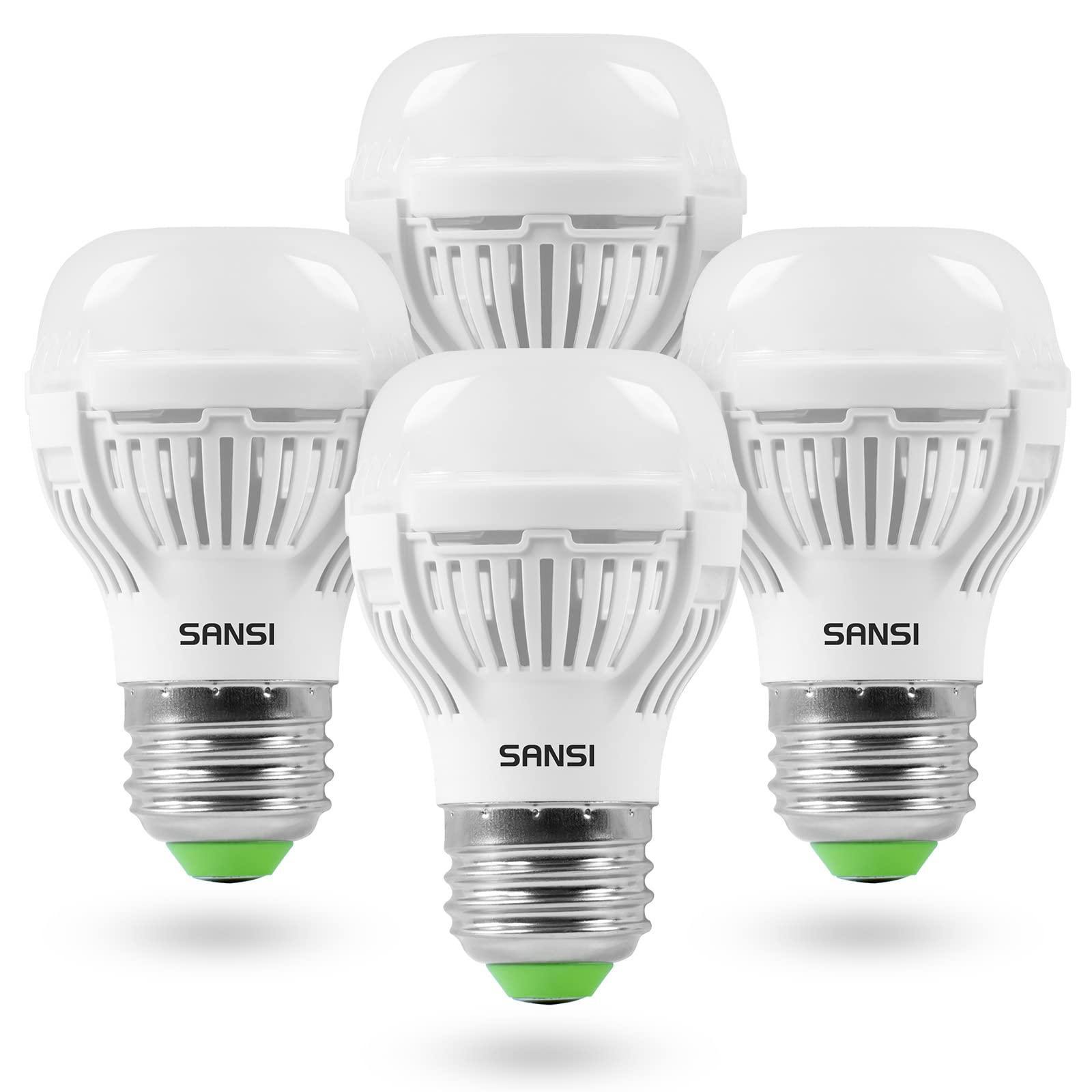 SANSI 60W Equivalent LED Light Bulbs, 22-Year Lifetime, 4 Pack 900 Lumens LED Bulbs with Ceramic Technology, 5000K Daylight 9W Non-Dimmable, E26, A15