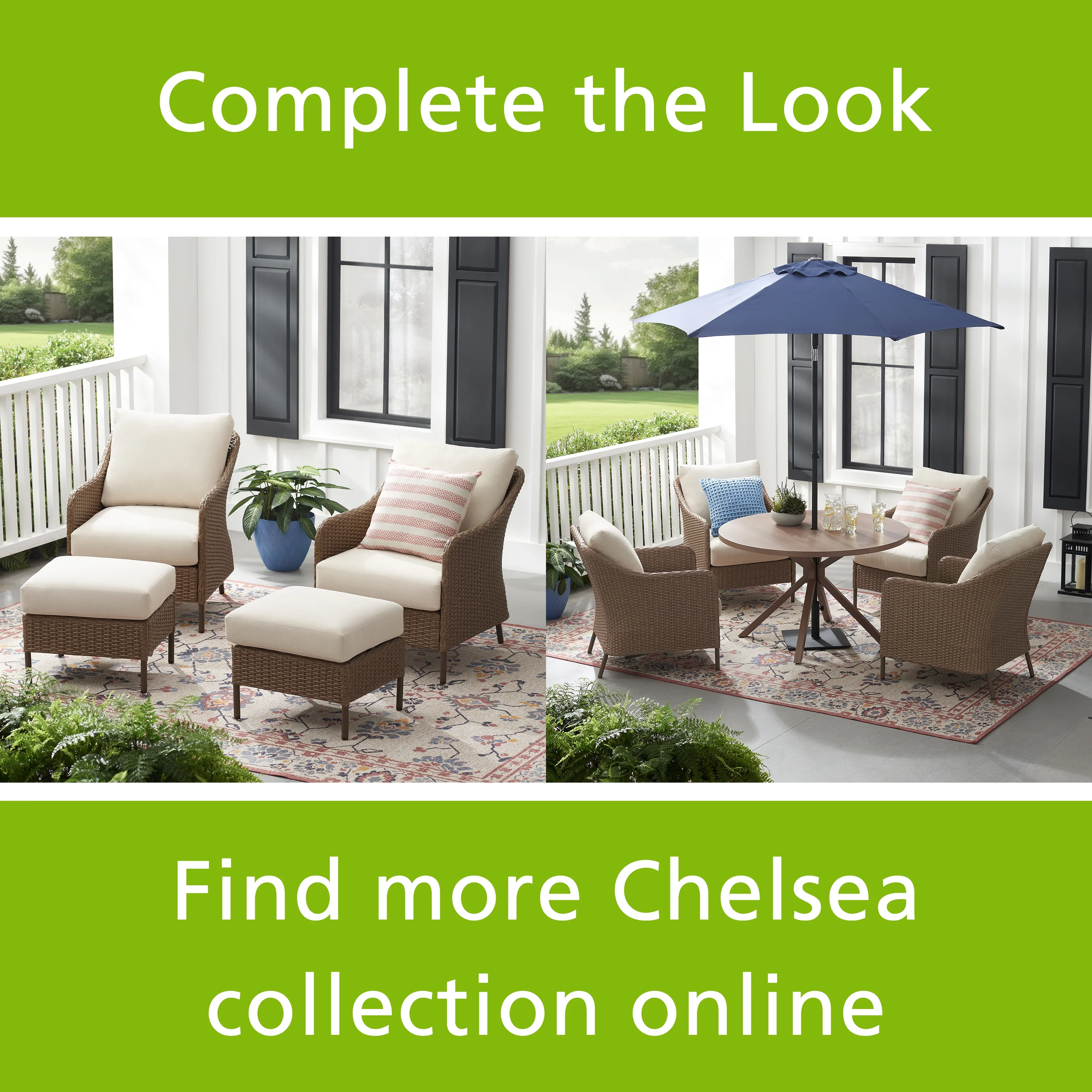 Chelsea 2 Pieces Outdoor Patio Swivel Rocker with Beige Cushions - Image 7