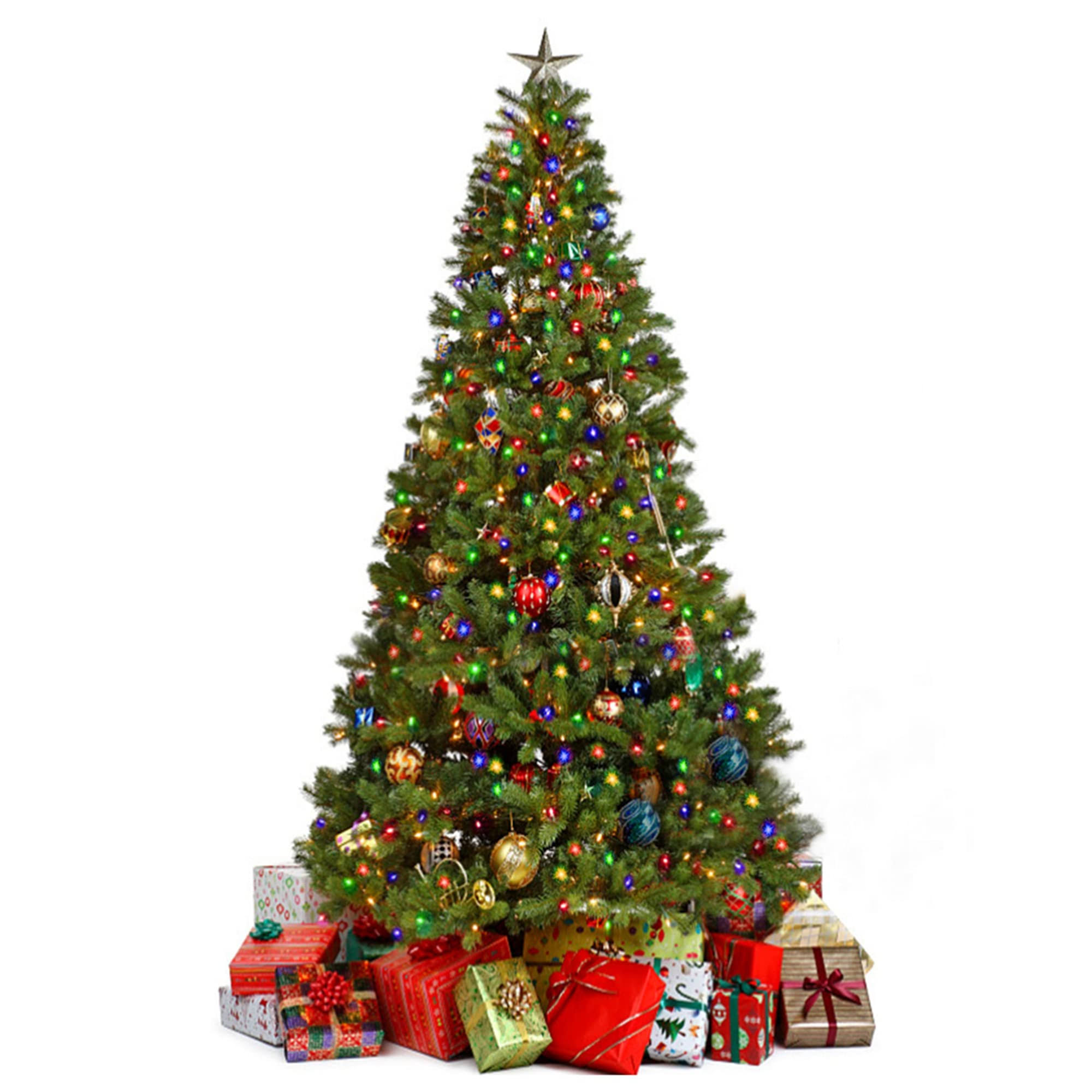 Juegoal 6 ft Artificial Christmas Tree with 300 LED Multicolor String Lights (Not Pre-Strung) 8