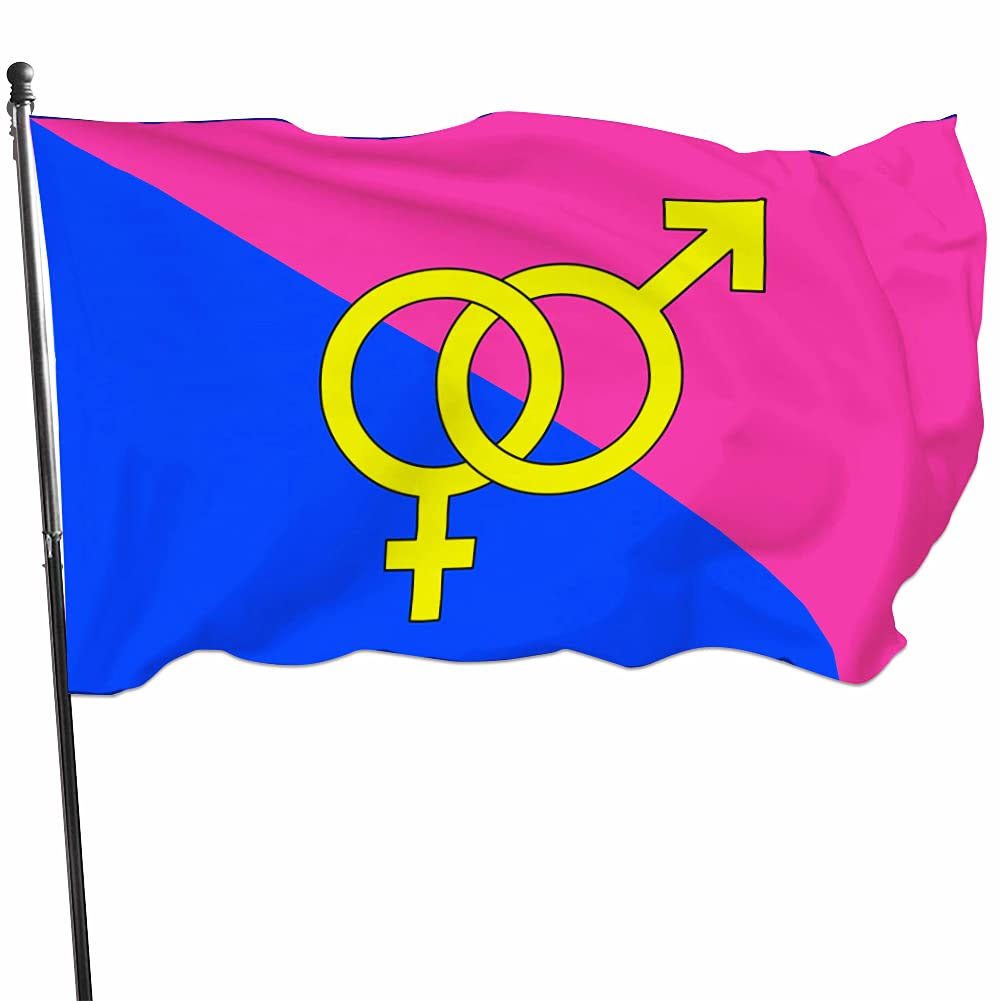 Straight Pride Themed Flag with Brass Grommets for Dorm Room Decor,Double Side Printed Indoor Outdoor Flags & Banners 3x5 ft Sign
