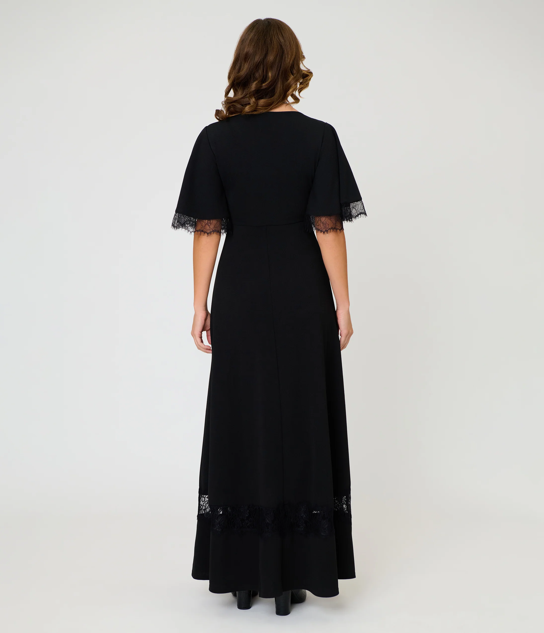 Smak Parlour Black Lace Inset Maxi Dress