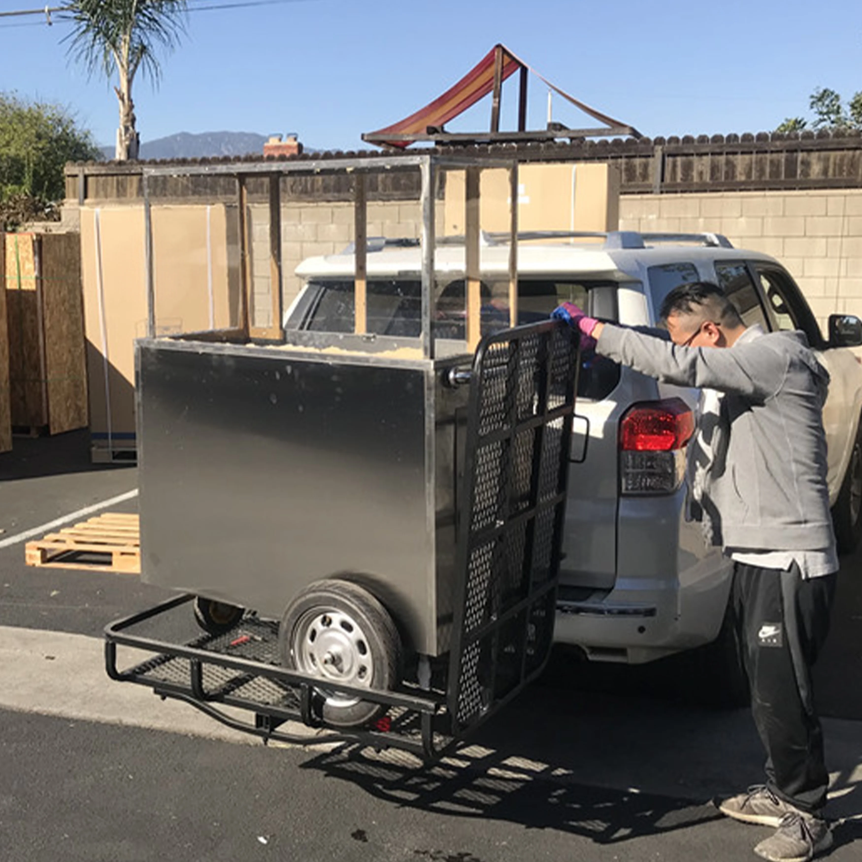 44'' Commercial Street Vendor Carro De Fruta Fruit Cart Concession Stand Street Fruit Cart - Image 10