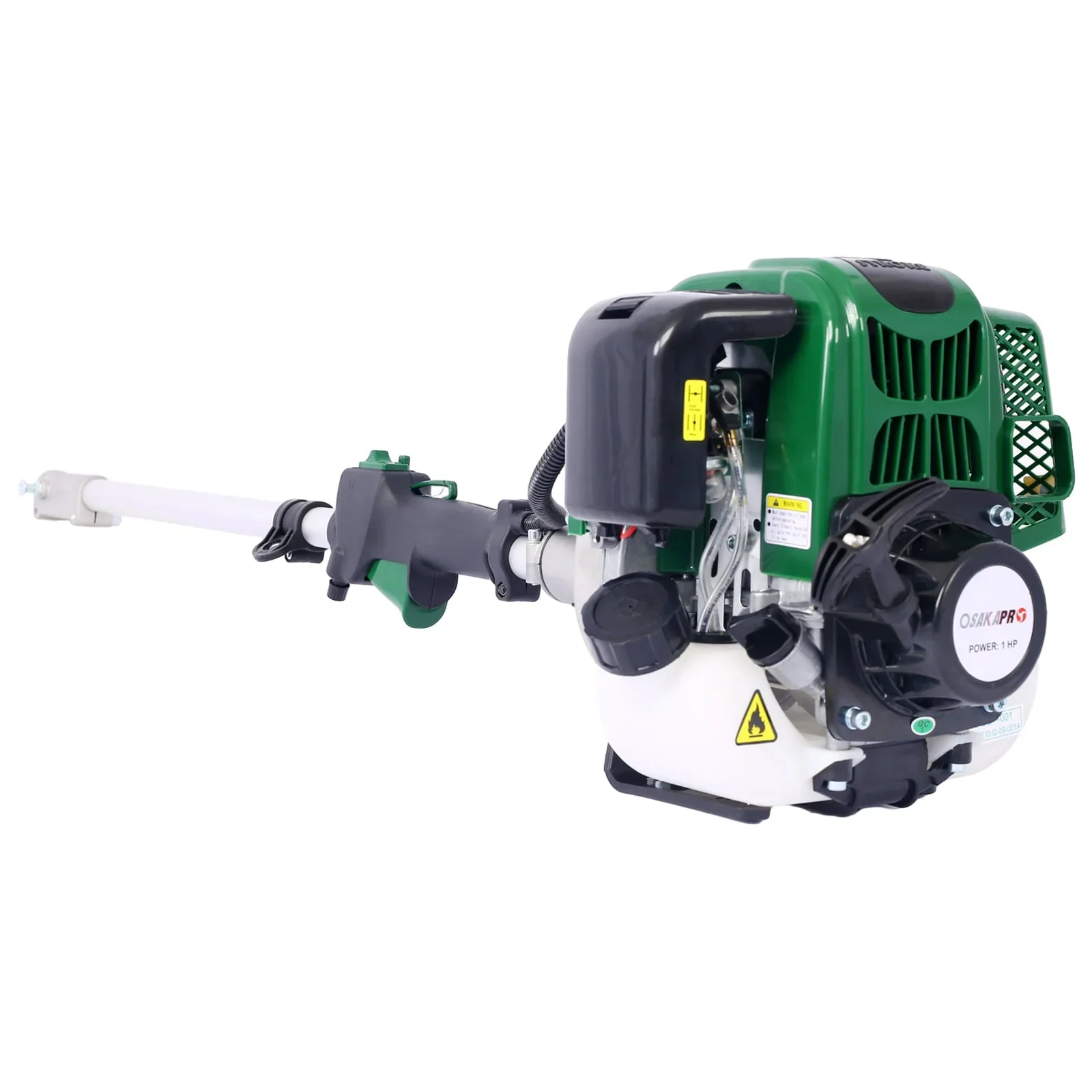 4 in 1 Multi-Functional Trimming Tool, 31CC 4-Cycle Garden Tool System with Gas Pole Saw, Hedge Trimmer, Grass Trimmer, and Brush Cutter EPA Compliant, Green