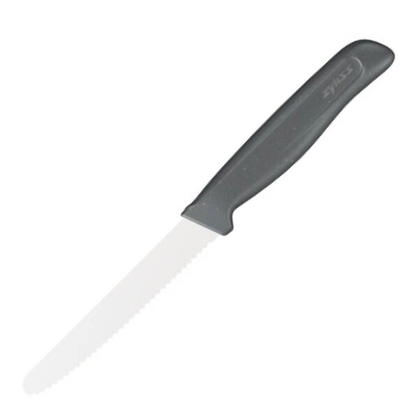 Bølget tomatkniv 11 cm grå