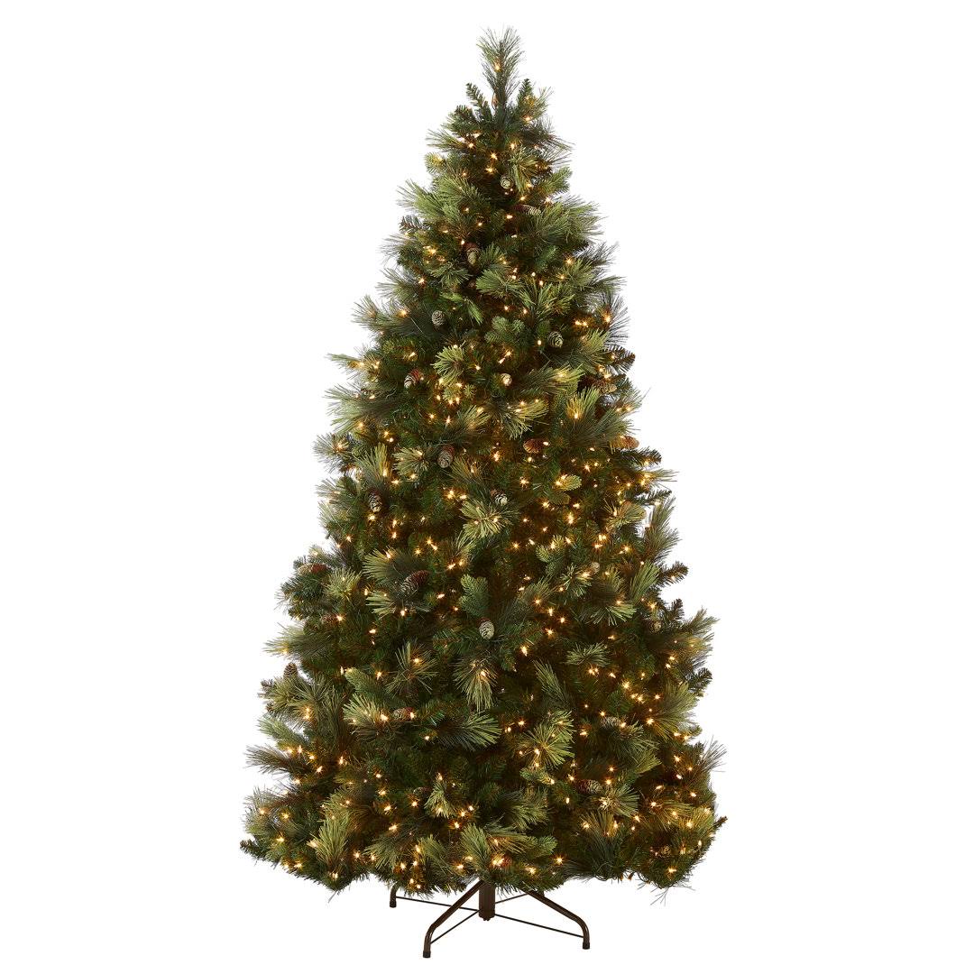Carolina Pine Green Artificial Christmas Tree with Clear/White Lights Size: 9' H