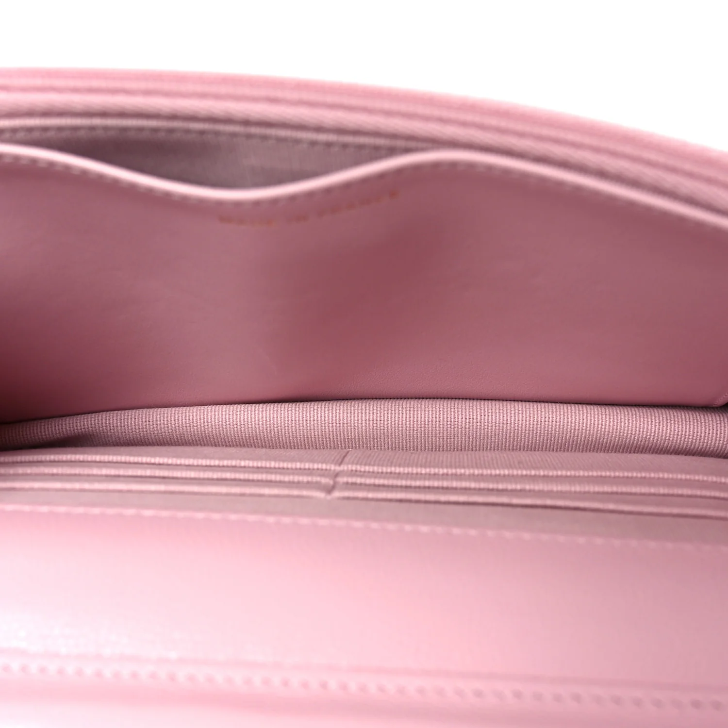 Caviar Quilted Textured CC Wallet on Chain WOC Light Pink