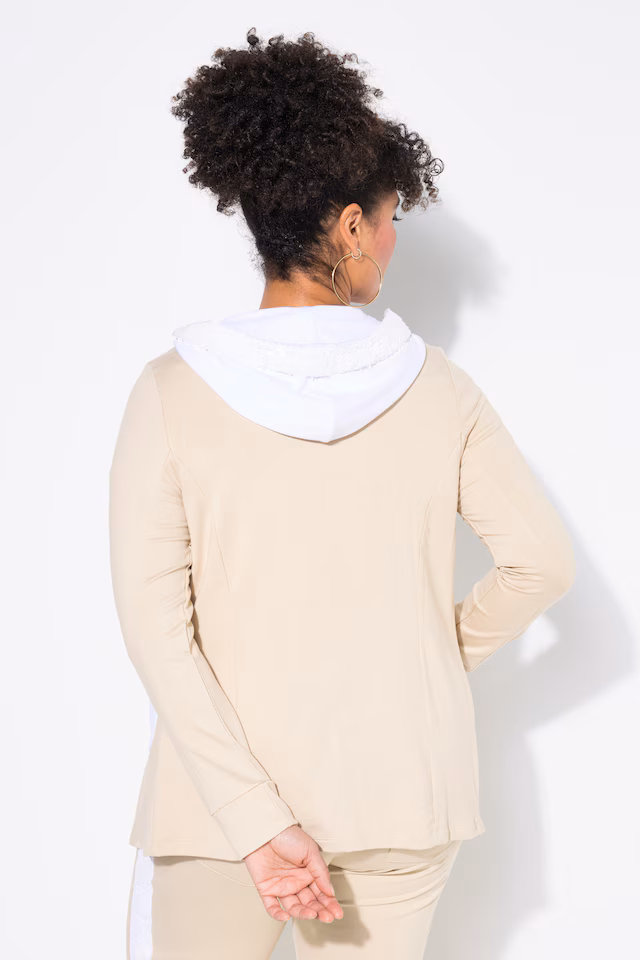 Jersey blazer, straight fit, hood with sequins