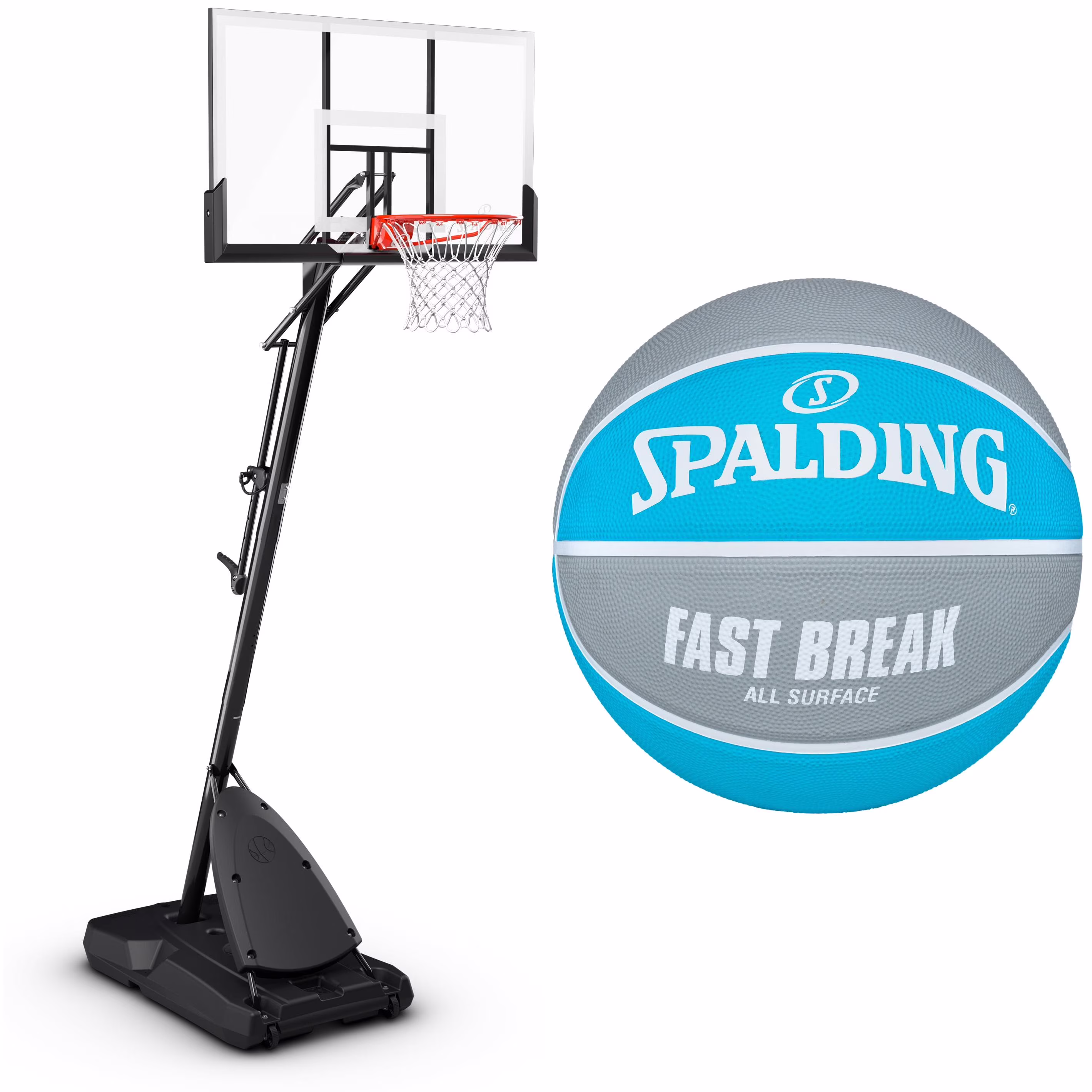 54-Inch Portable Basketball Hoop with Shatter-Proof Polycarbonate Backboard, Adjustable ExactaHeight System Pro Slam Rim-Outdoor Play(Hoop Only) - Image 4