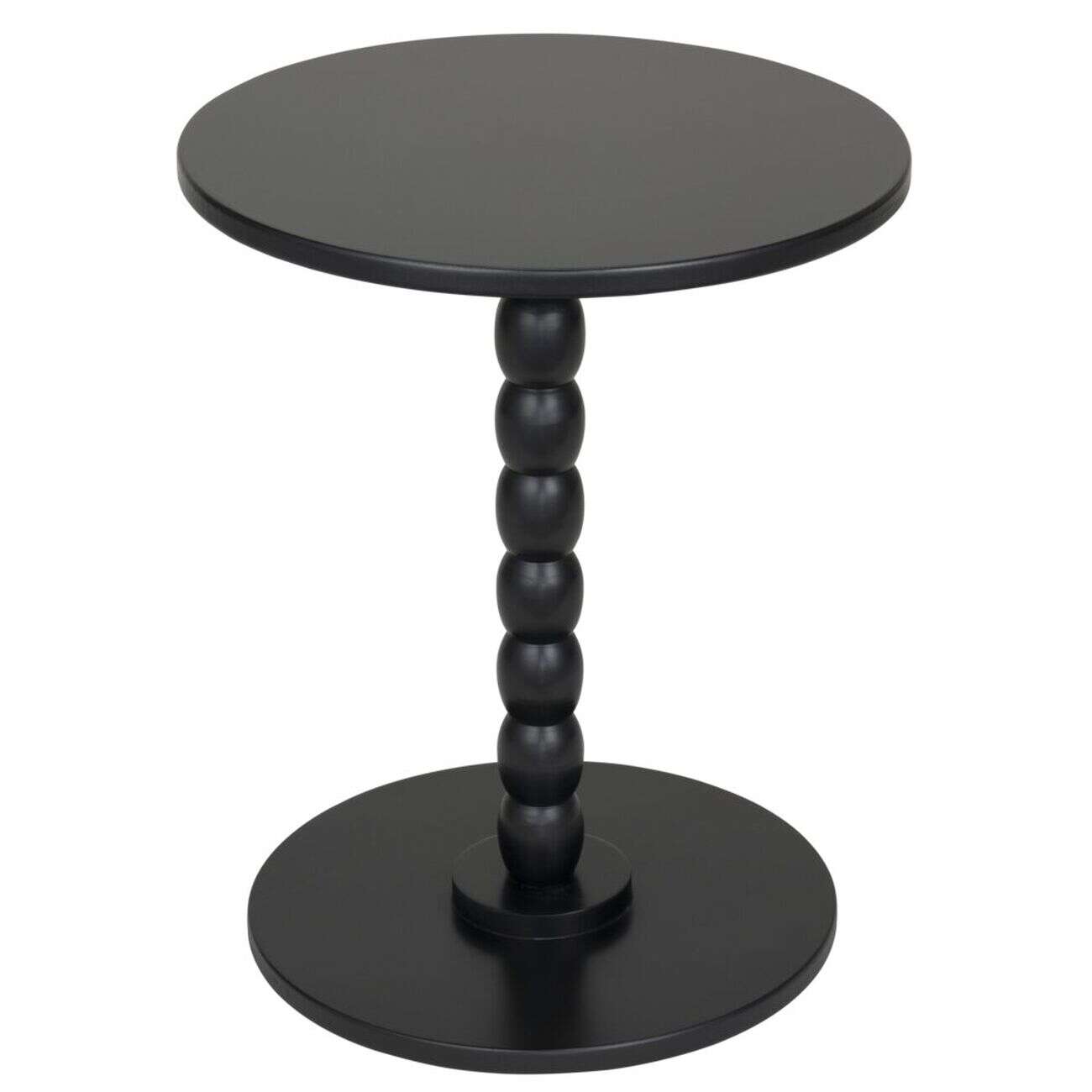Table d'appoint ronde en bois noir Patchi Ø38xH46cm
