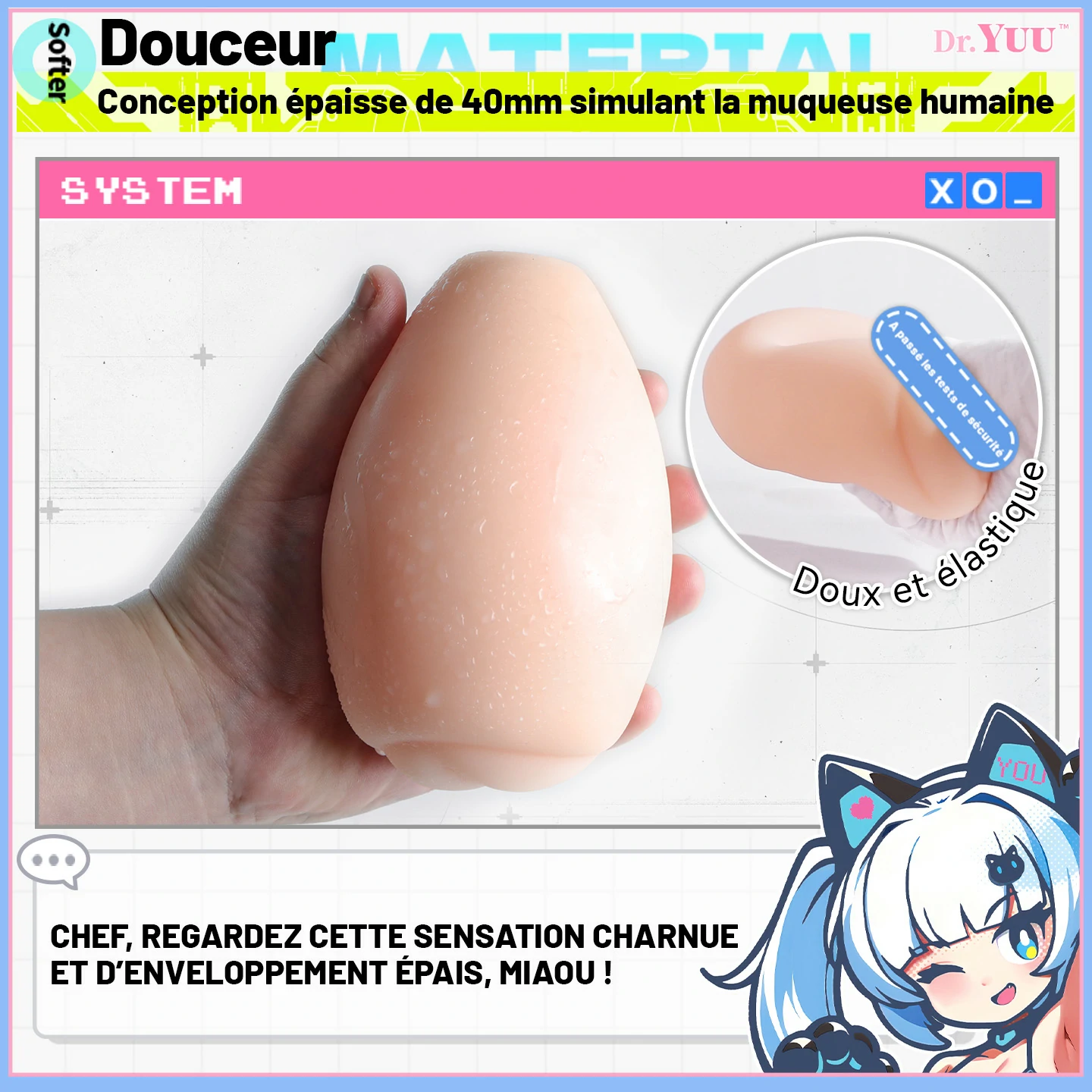 Poids de 330g pour une sensation de volume réaliste.