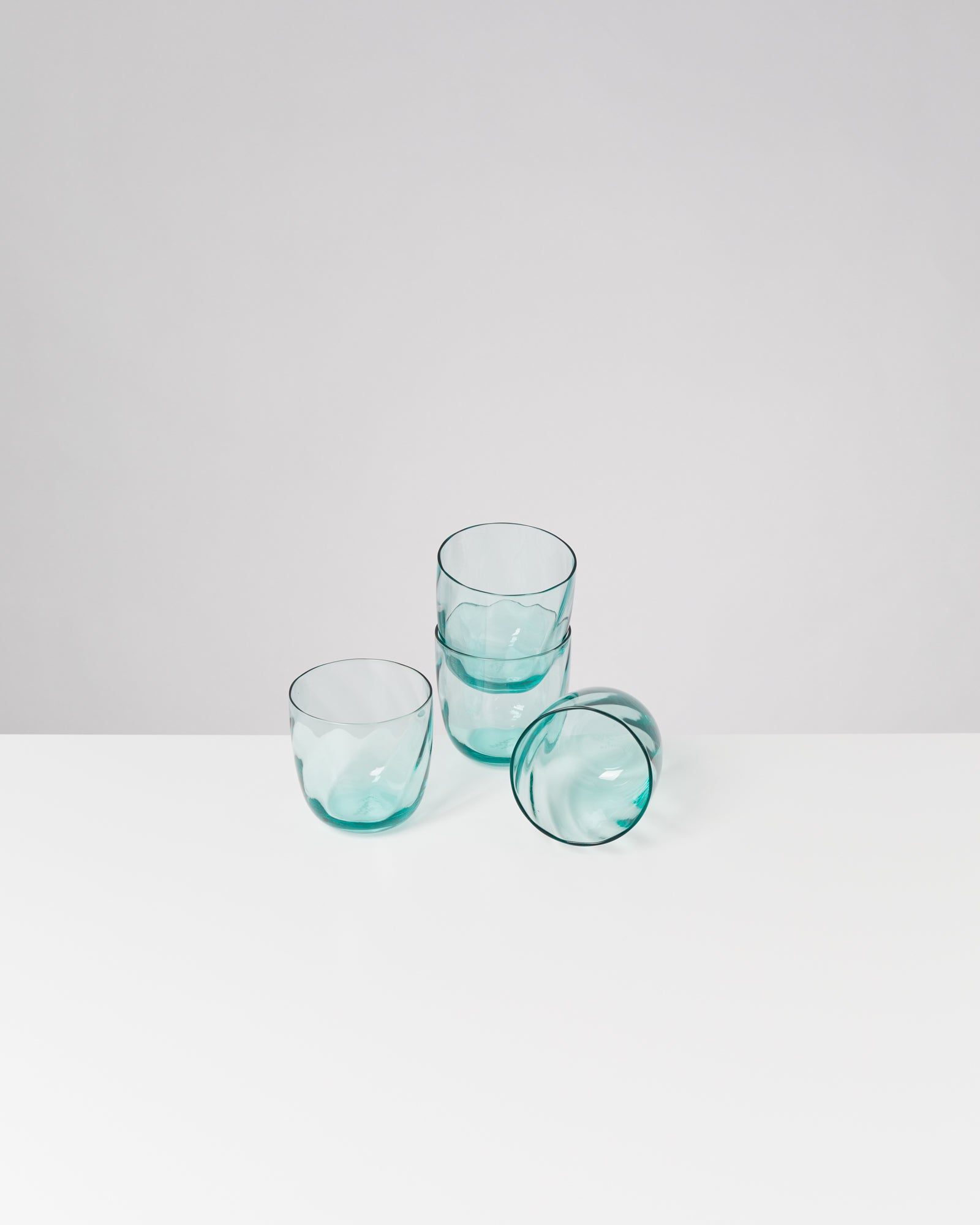 CALMA - SMALL GLASS SWIRL GREEN SET OF 4