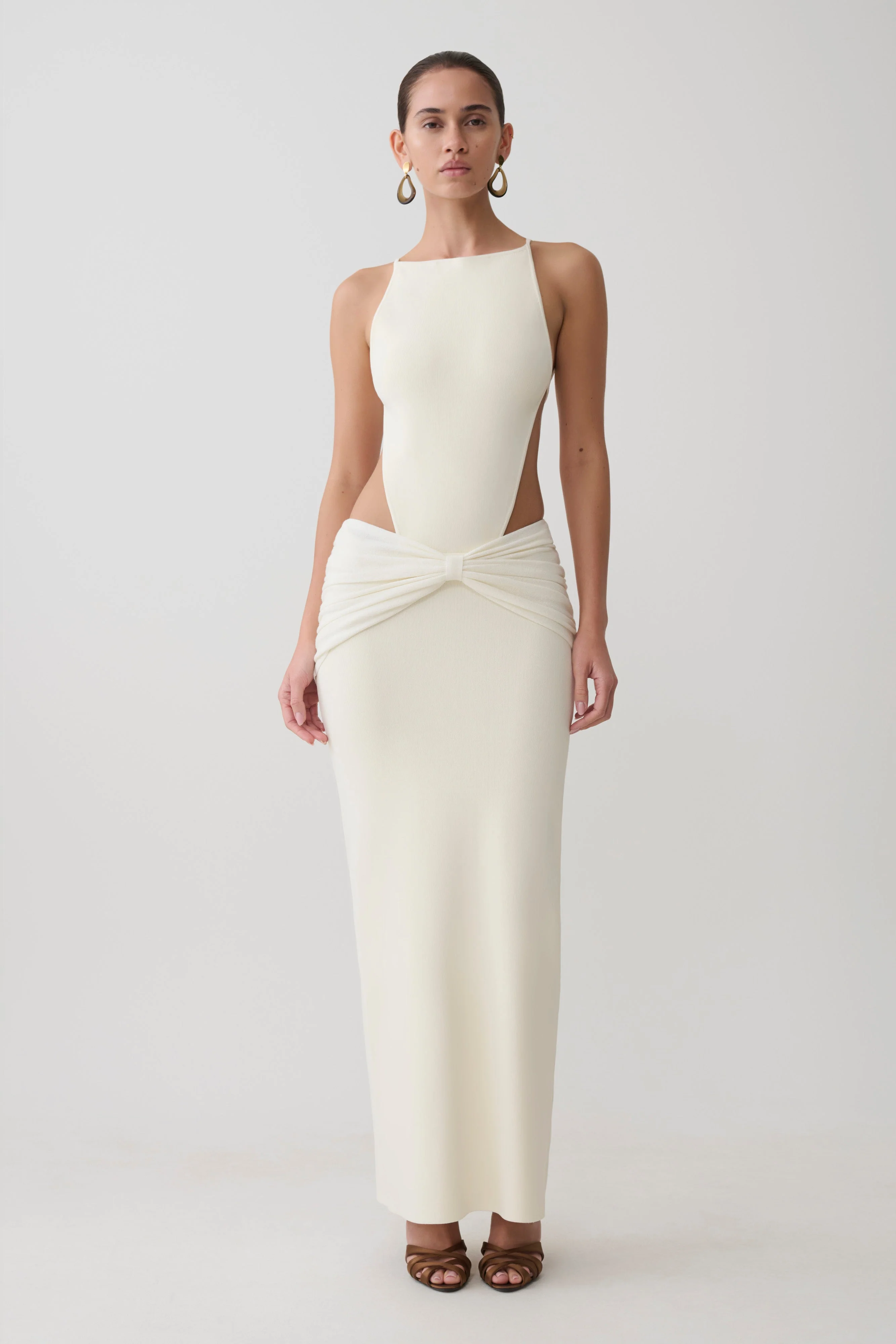 Nathaelie Sleeveless Maxi Dress - White