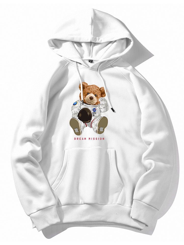 Sweat à capuche imprimé ours astronaute de la NASA