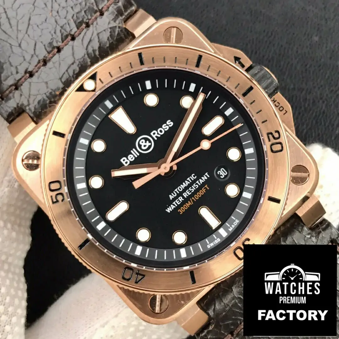 Bell & Ross BR0392-D-BL-BR / SCA Gold Bezel
