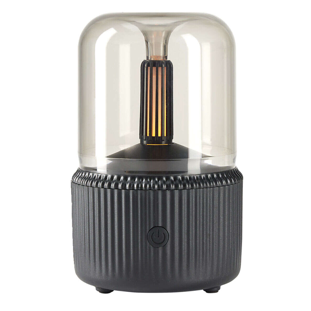 Diffuseur d'huile essentiel ampoule cuivre socle noir Ø10xH15cm