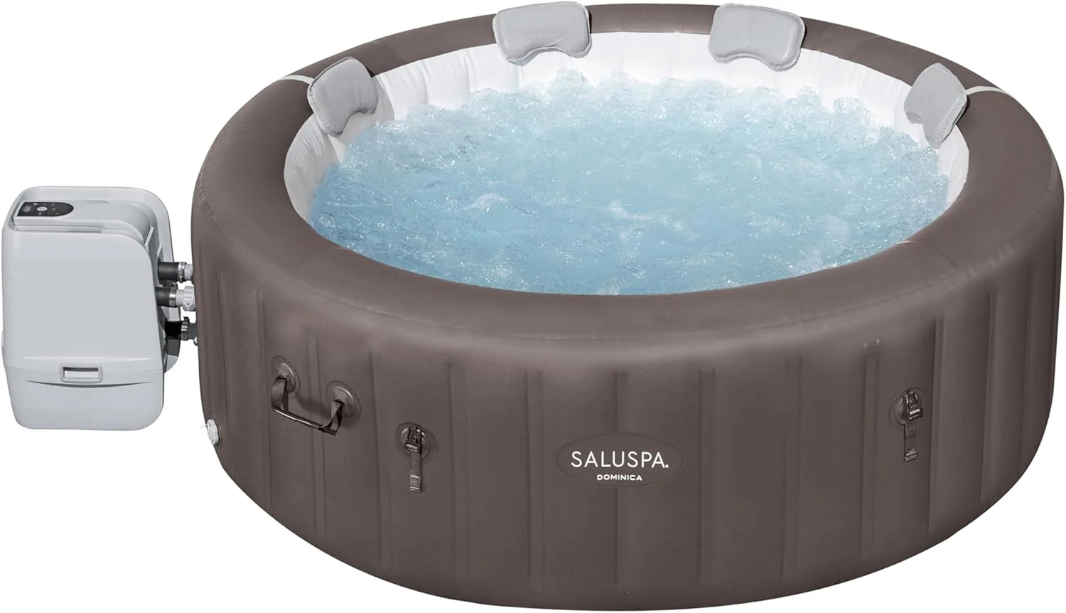 Spa gonflable (180 x 66 cm) | Spa portable avec 2 couvertures (1 couverture thermique écoénergétique et 1 couverture standard) | Convient pour 2 à 4 personnes | Noir