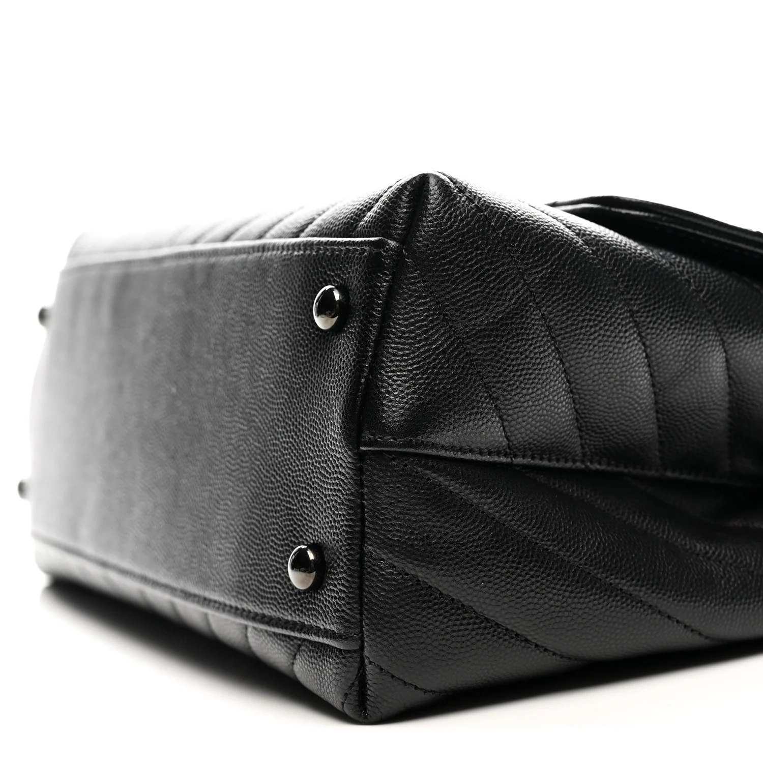 Caviar Chevron Quilted Small Coco Handle Flap So Black