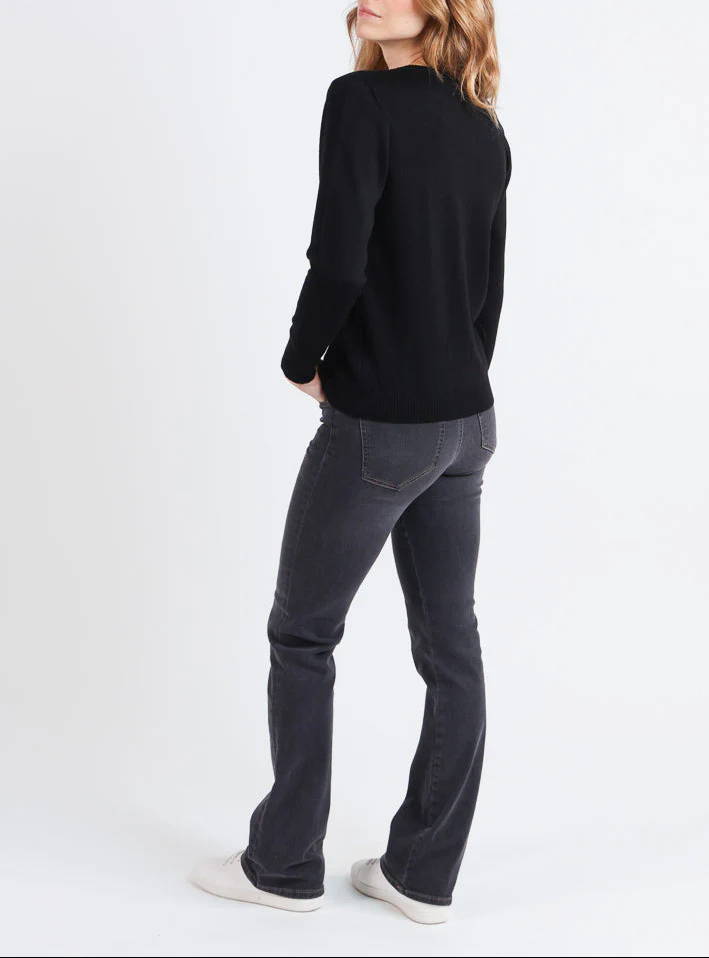 Cardigan femme en laine mérinos noir