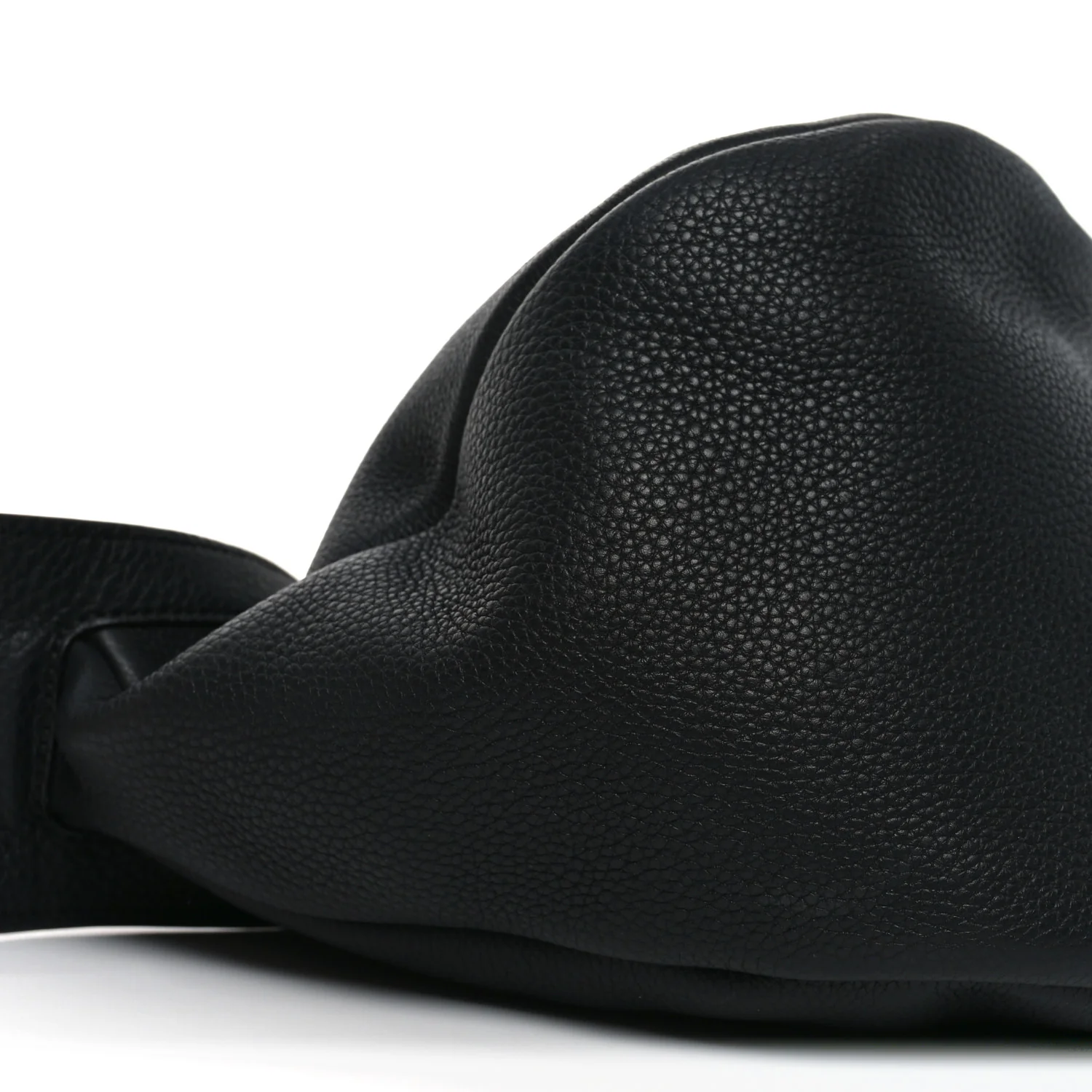 Grained Calfskin Large Slouchy Banana Bag Black