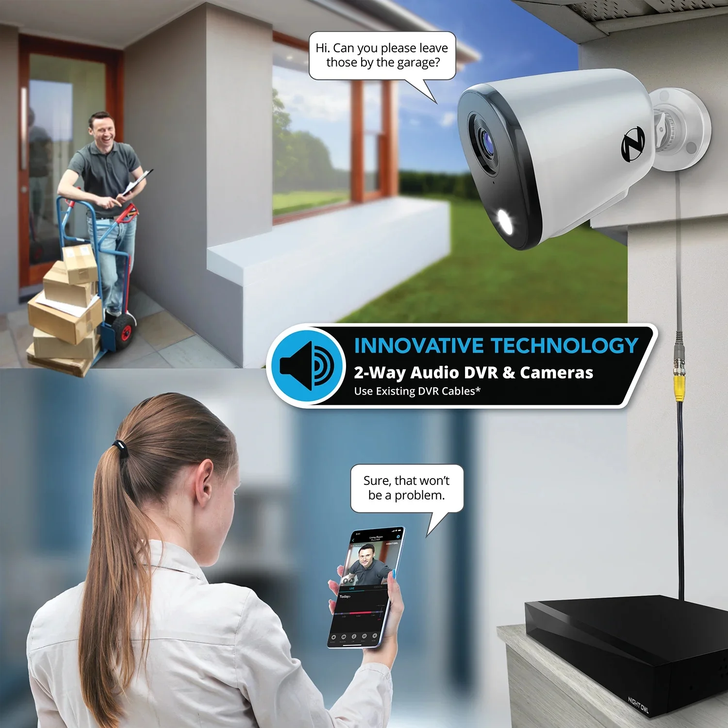 2-Way Audio 20 Channel DVR Security System with 1TB Hard Drive and 12 Wired 1080p Deterrence Cameras - Image 7