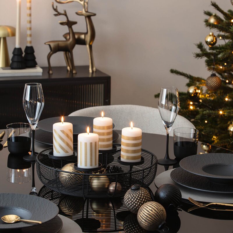 Christmas Chic adventstake 41x40 cm svart