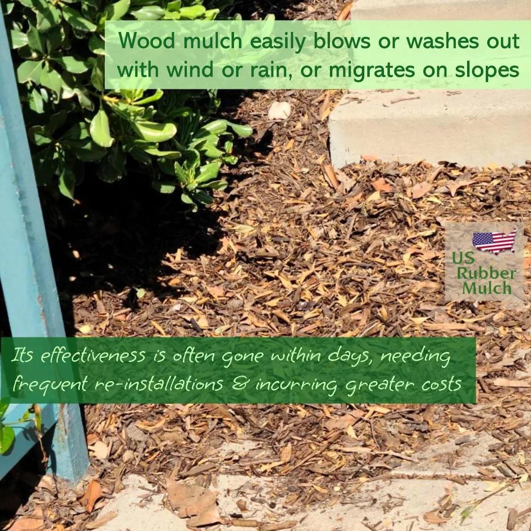 NuPlay Rubber Mulch Landscaping Bark �C Rubber Nugget Weed Barrier Garden Ground Cover, 4 Pack, Blue