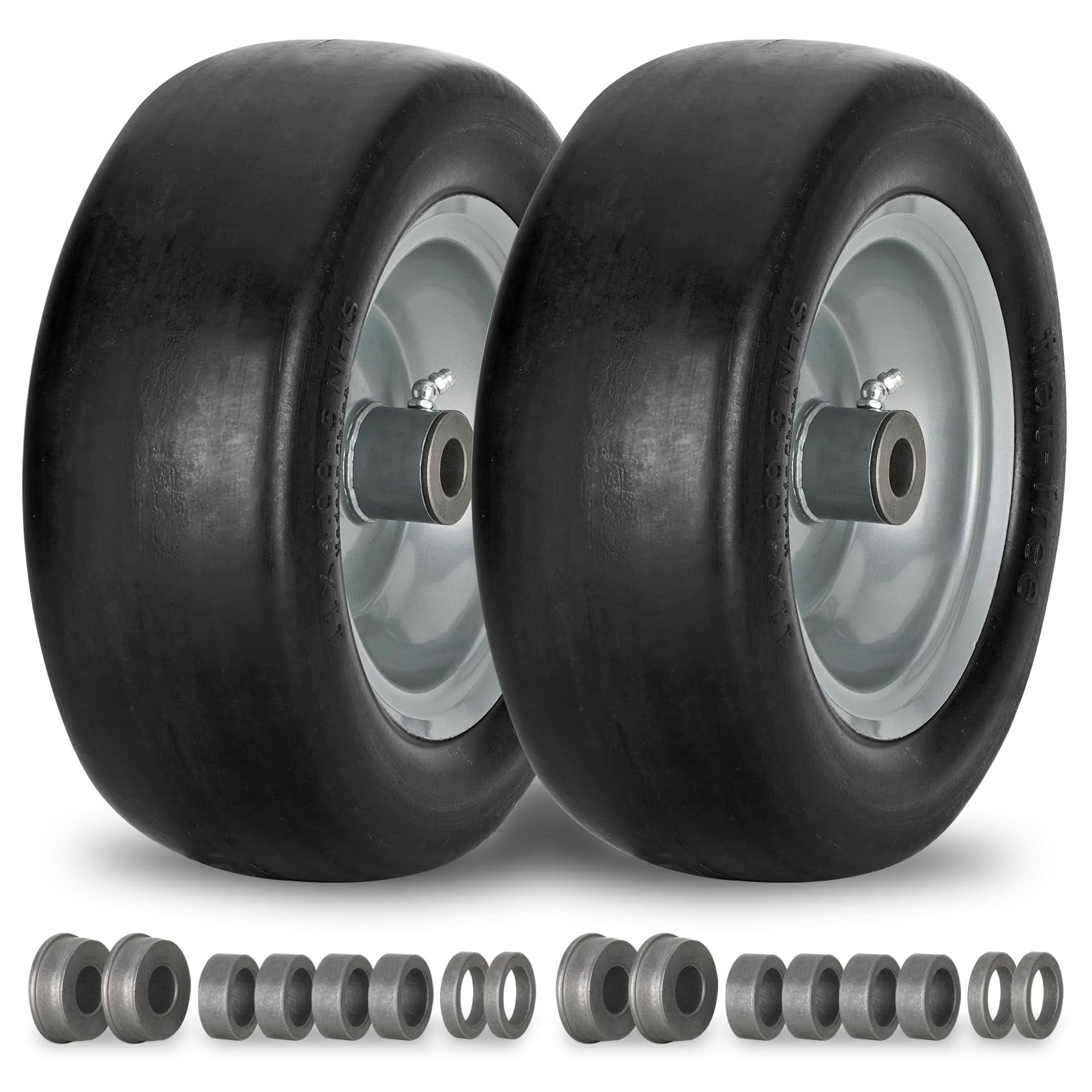 Flat Free Lawn Mower Tire On Wheel, 3/4
