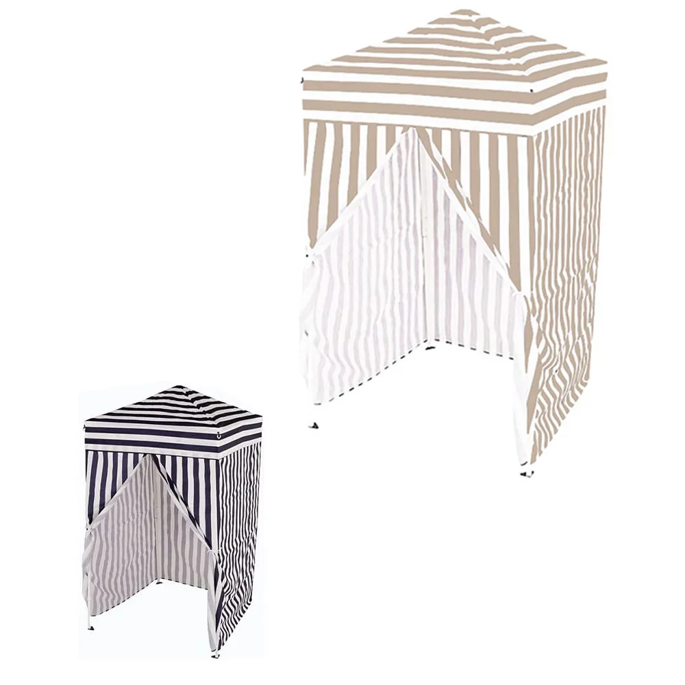 Garden Winds Custom Fit Replacement Canopy Top Cover and Four-Wall Curtains Compatible with The Impact Canopy 4' X 4' Pop Up Changing Room - Upgraded Performance 350 Fabric - Cabana Beige