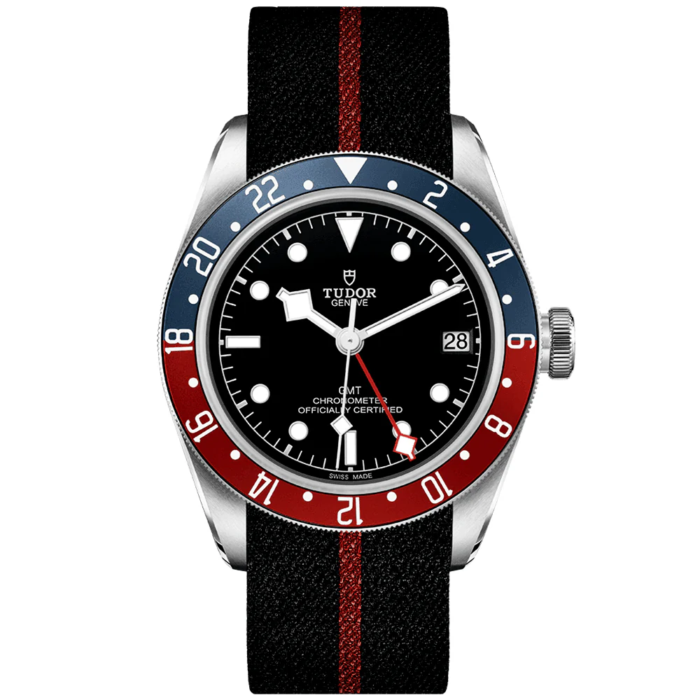 【Super Clone】TUDOR Black Bay GMT 41mm Black Dial Automatic Men's Fabric Strap Watch M79830RB-0003