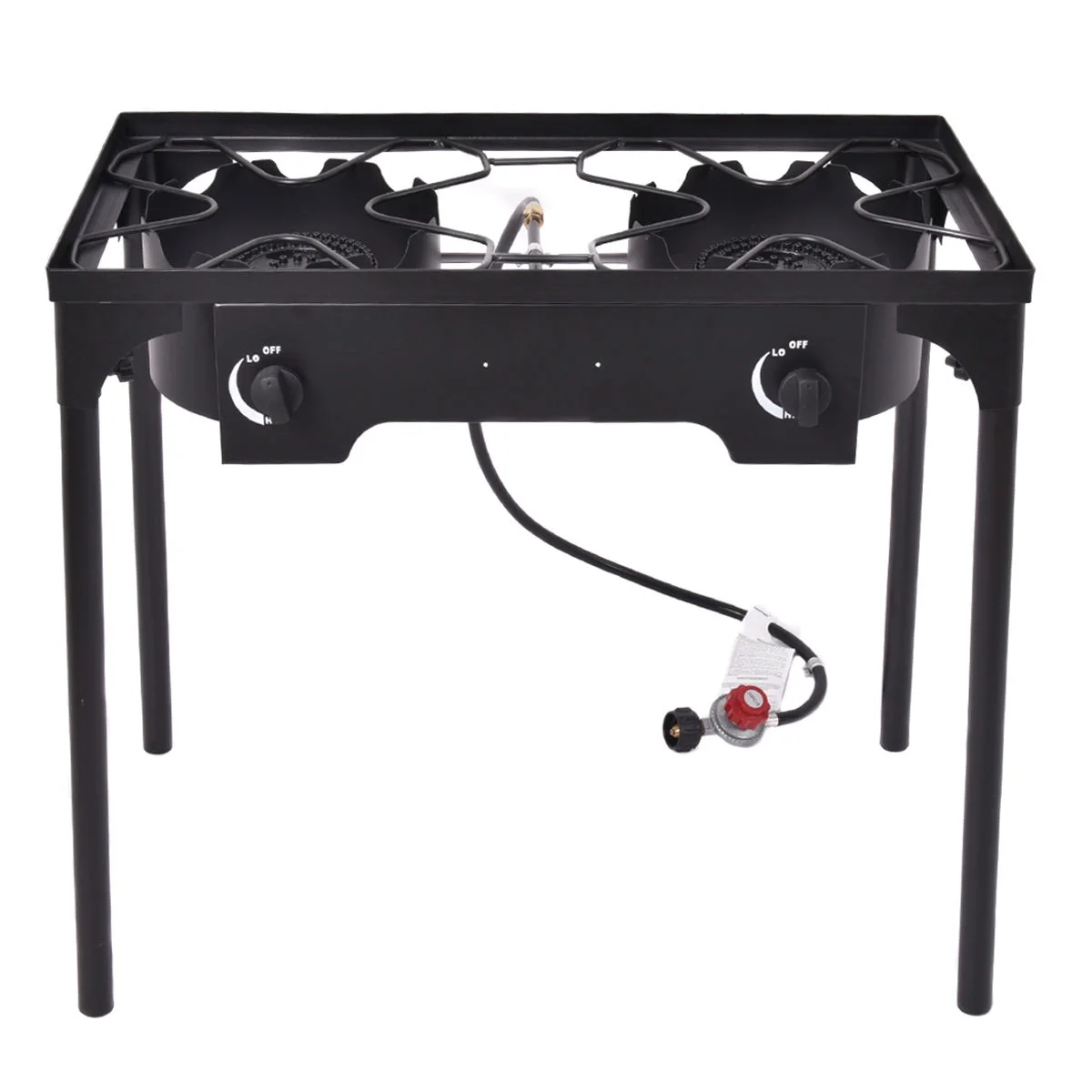 Double Burner Gas Propane Cooker Outdoor Picnic Stove Stand BBQ Grill - Image 4