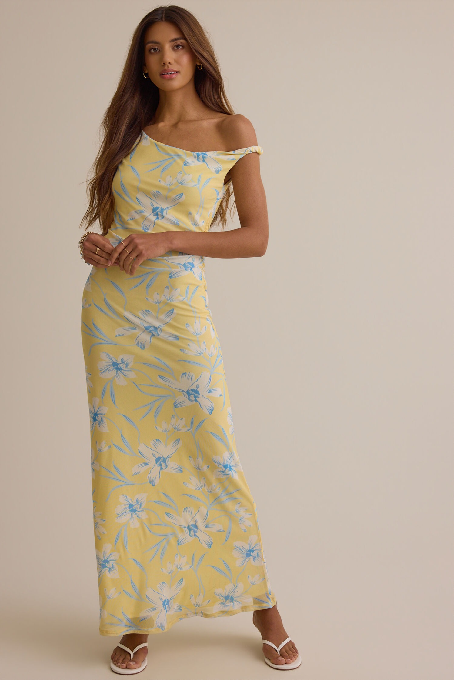 Zari Floral Ruched Maxi Dress