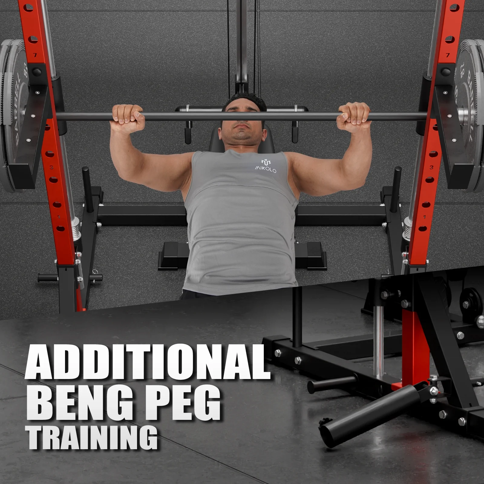Compact 7-IN-1 Smith Machine With Cable Crossover System, 1000LBS Multi-Functional Squat Rack, Workout Station with Weight Bar, Bend Peg and Other Functional Attachments(Smith Machine) - Image 2