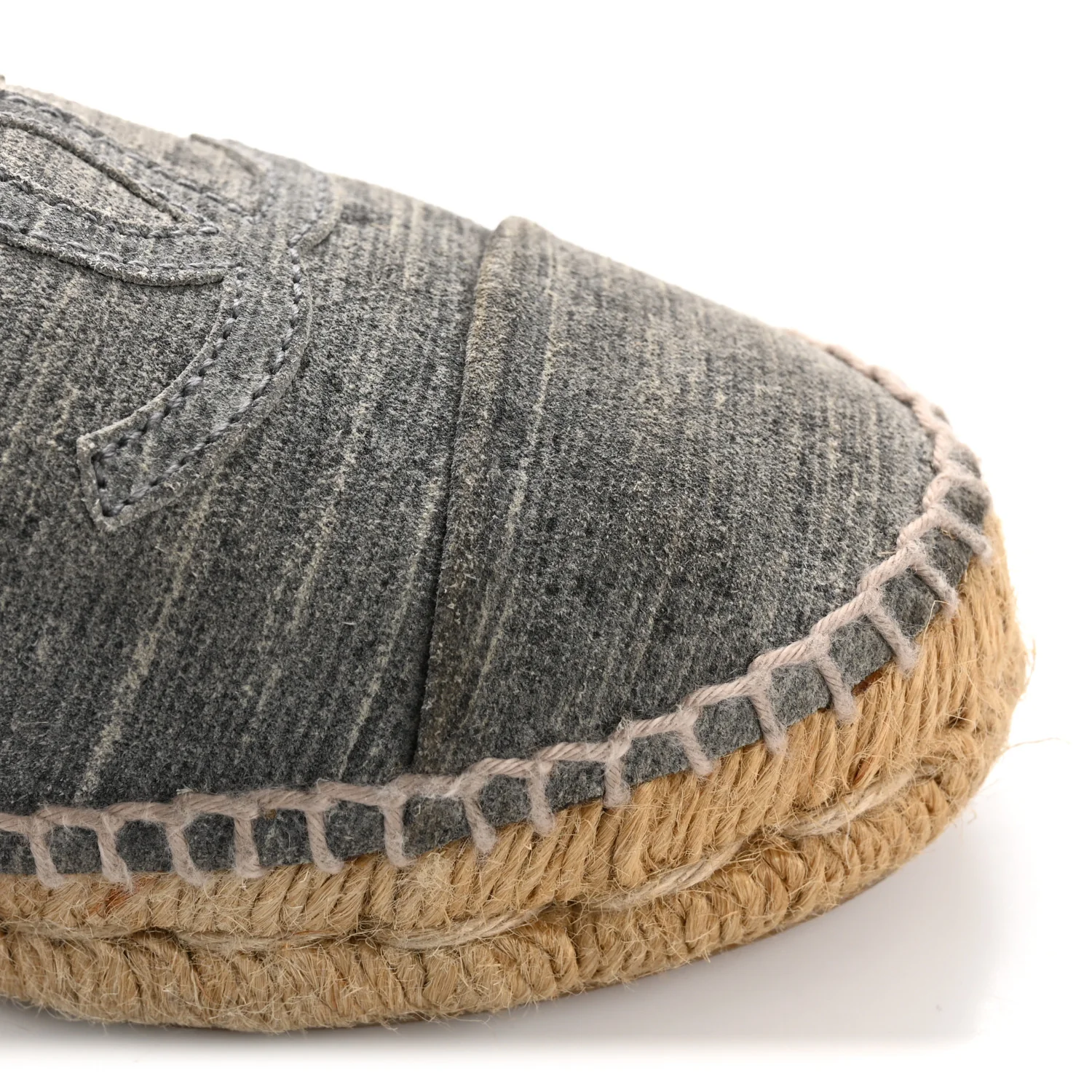 Striated Suede Espadrilles 37 Dark Grey