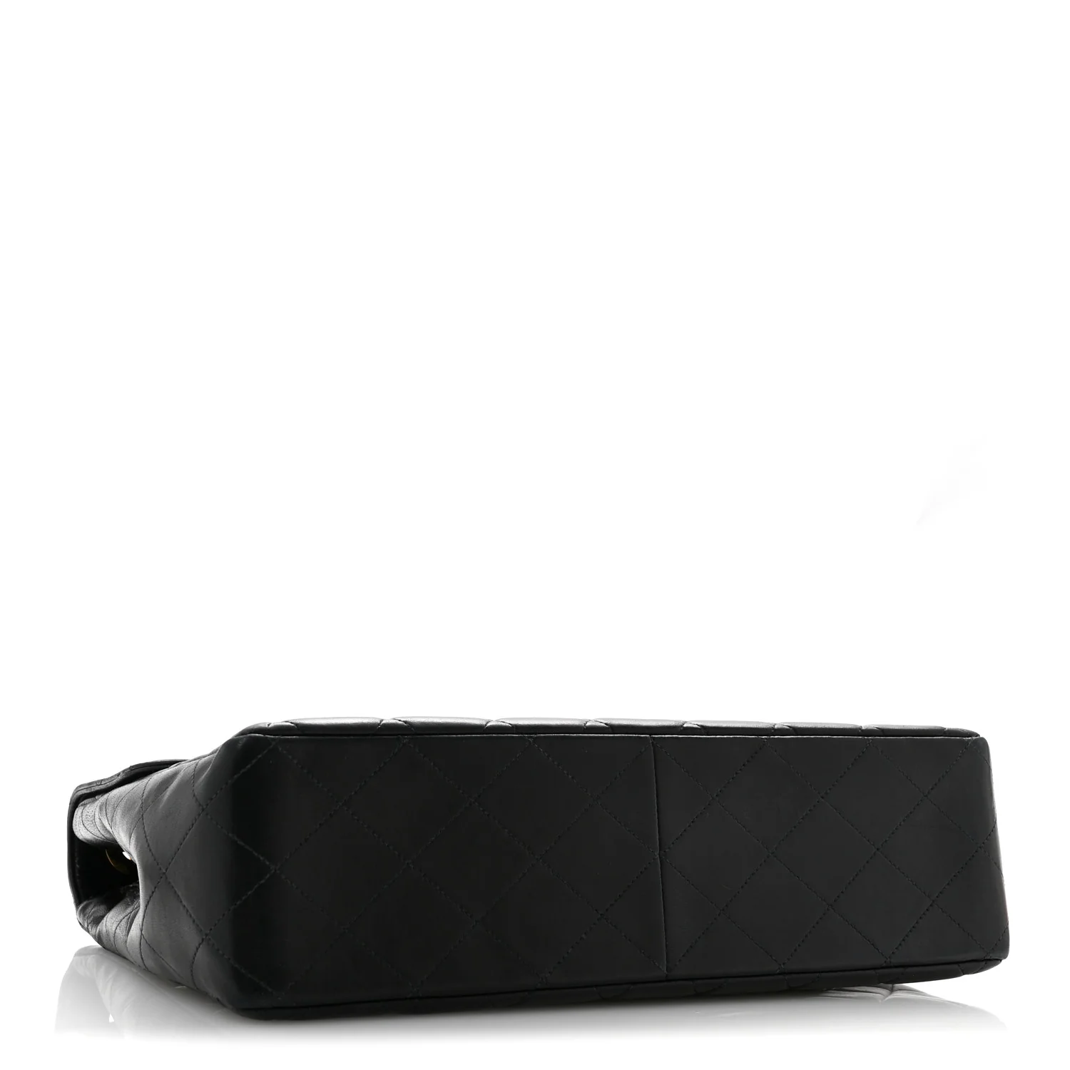 Lambskin Quilted XL Jumbo Single Flap Black