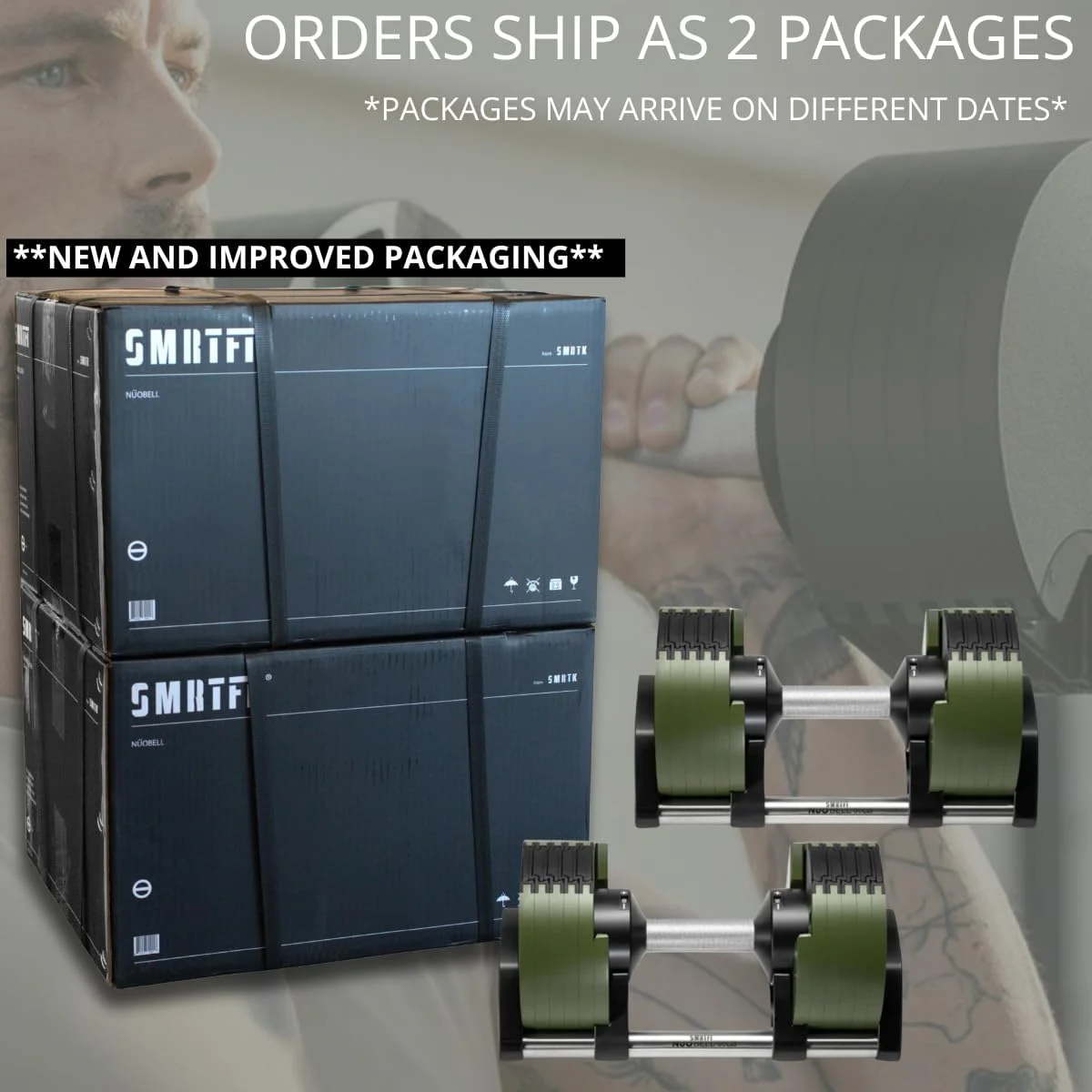 SMRTFT NUOBELL - All - in - One, Durable, Adjustable Dumbbells, Black, 5, 80 lb