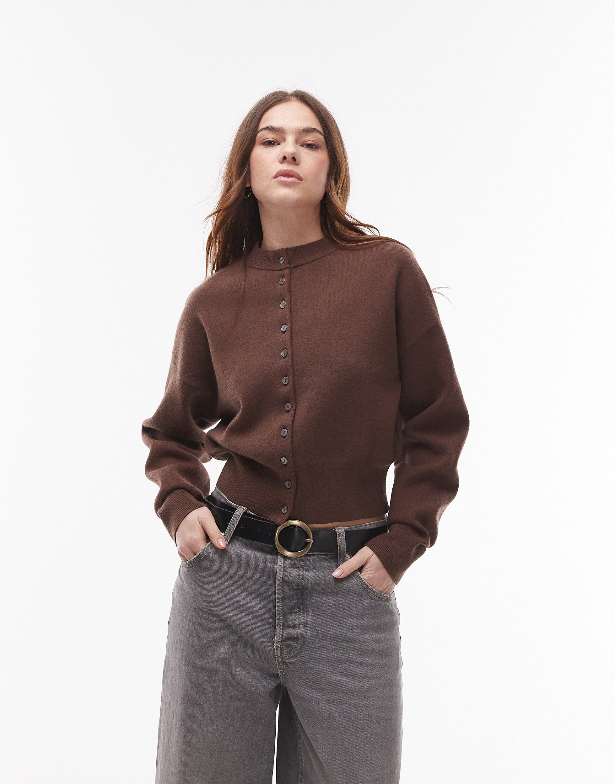 VERO MODA® Topshop knitted compact fitted waist cardi
