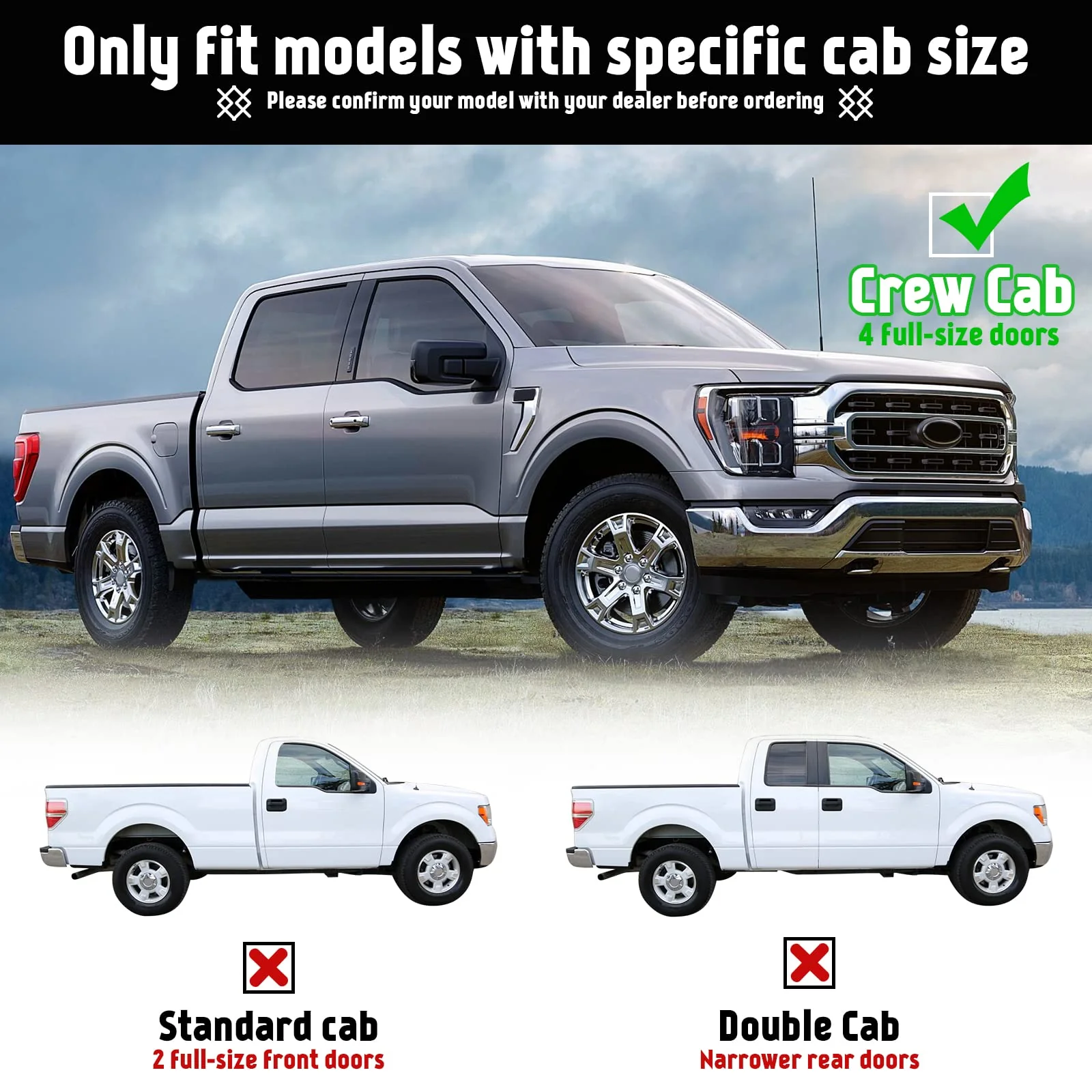 PZ 6 Running Boards. Black Aluminum Alloy Side Steps Nerf Bars