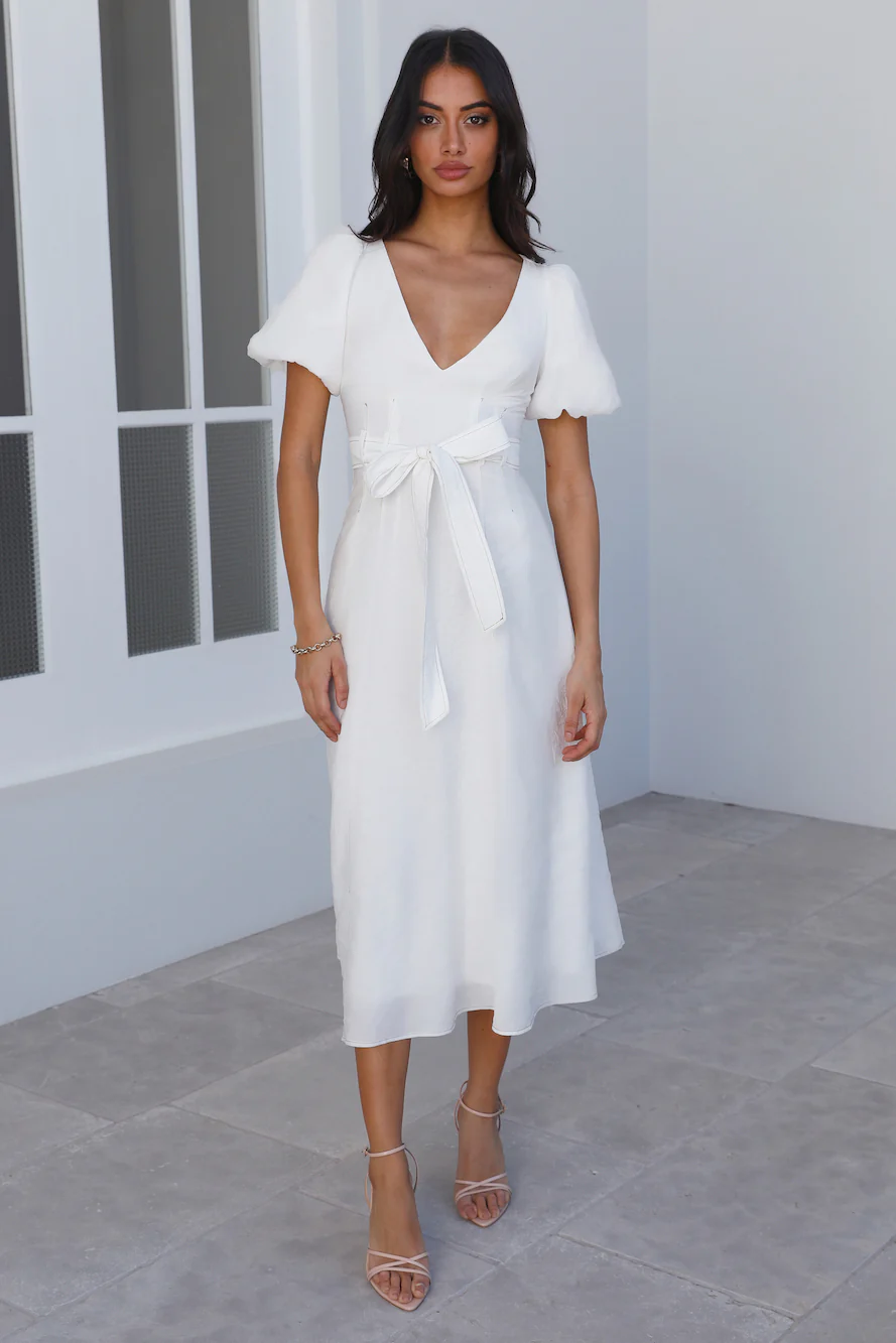Not Of This World Midi Dress White